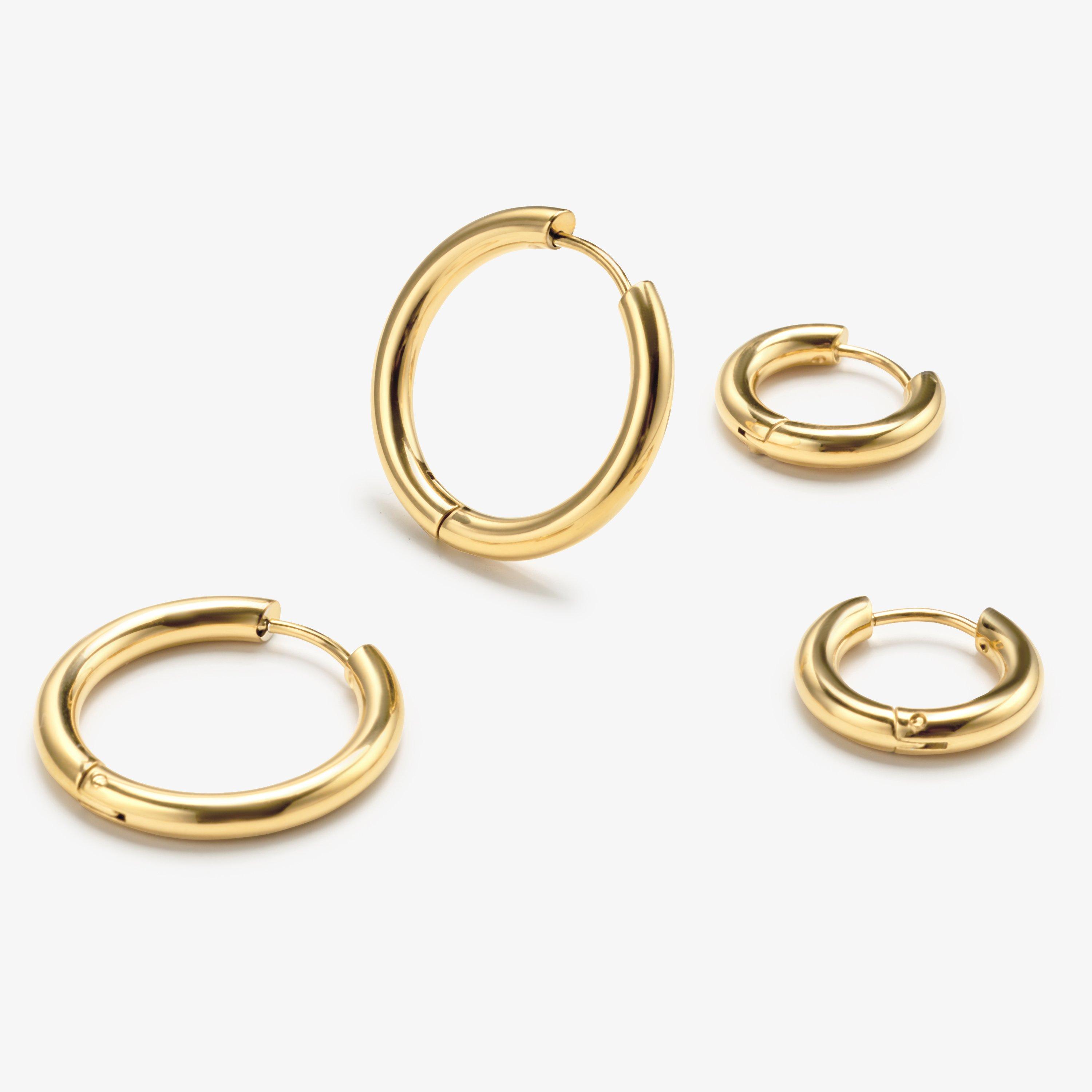 Classic Hoop Earrings Two Pack — Gold