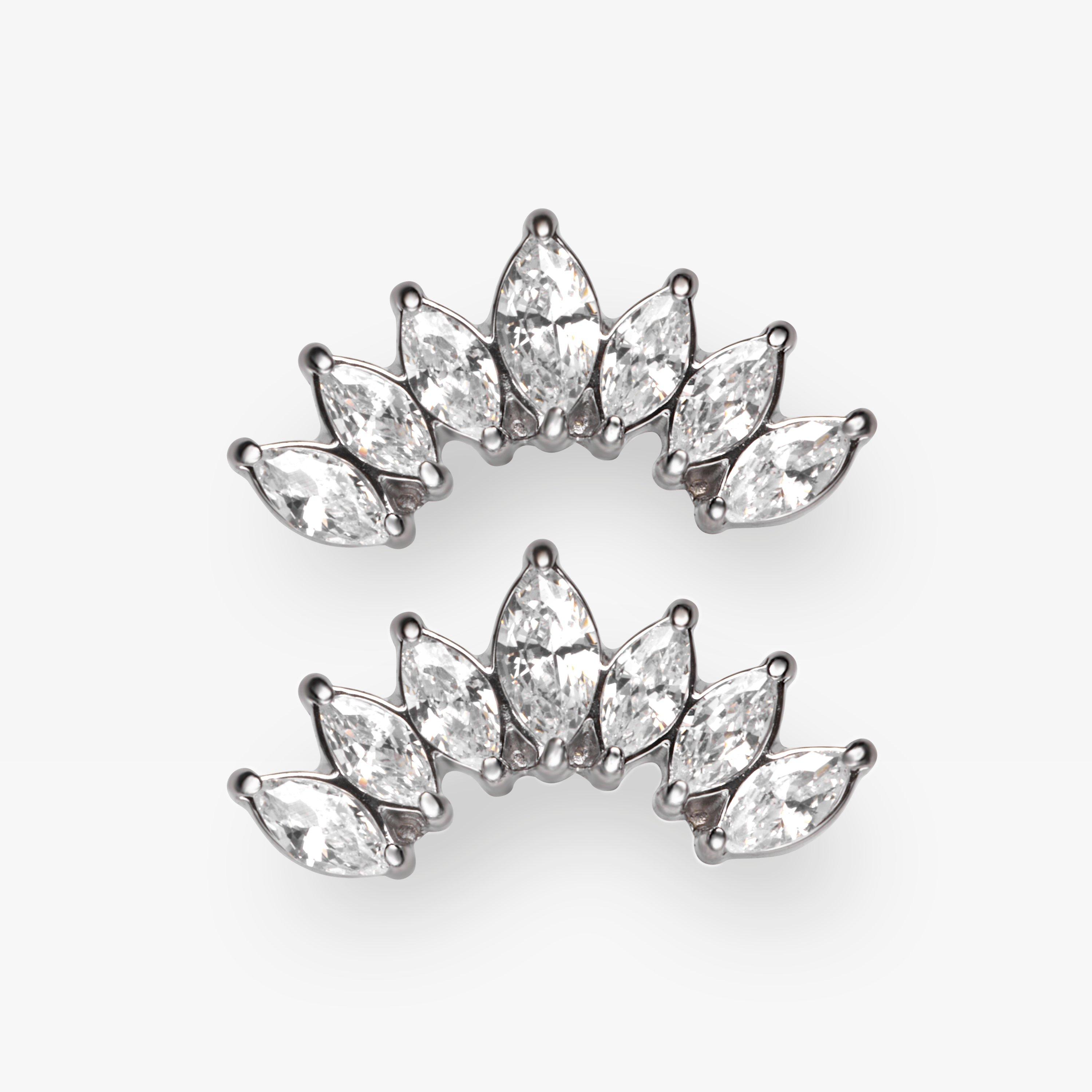 Cluster Stud Silver Effect Earrings, view 1 of 2