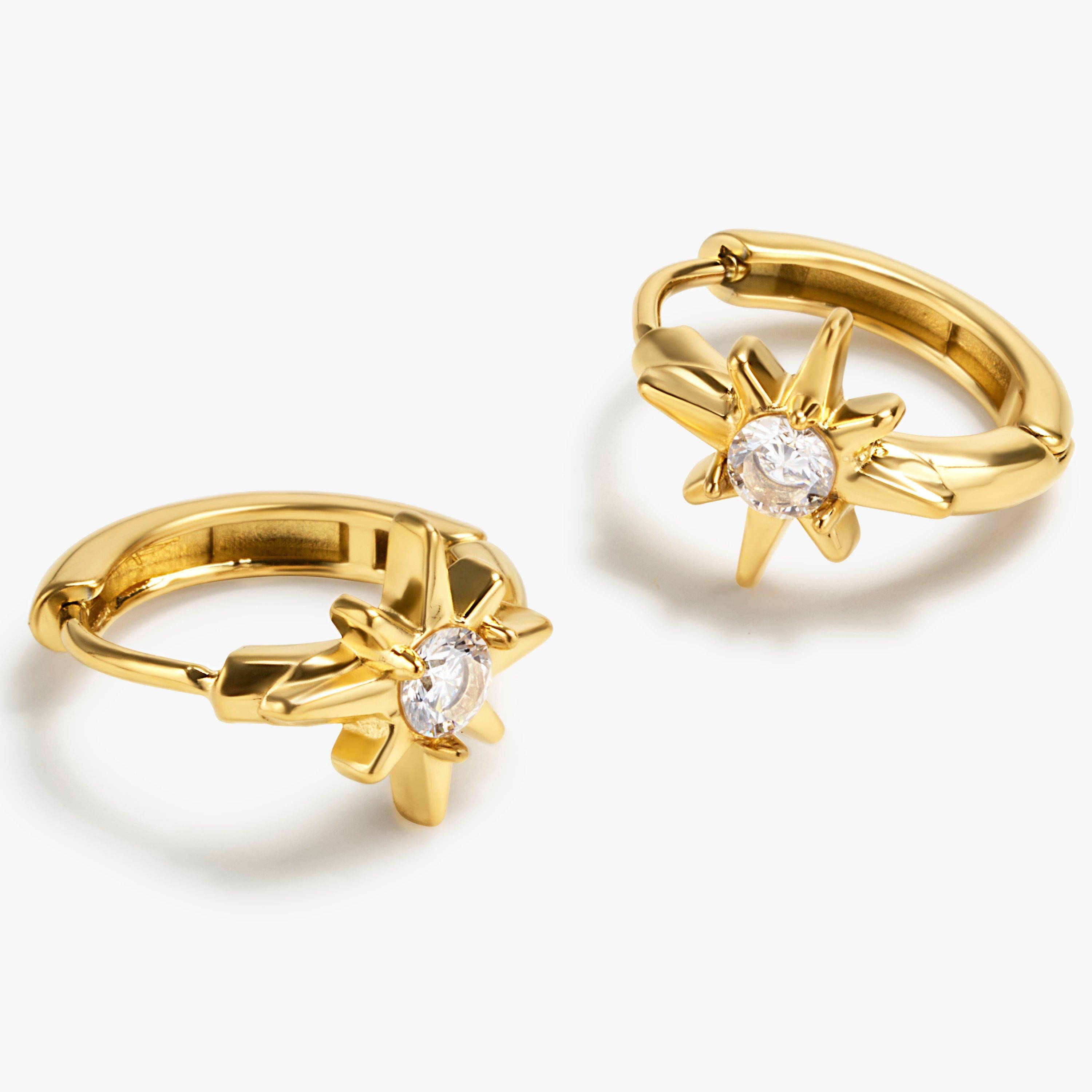 Cosmic Huggie Earrings — Gold