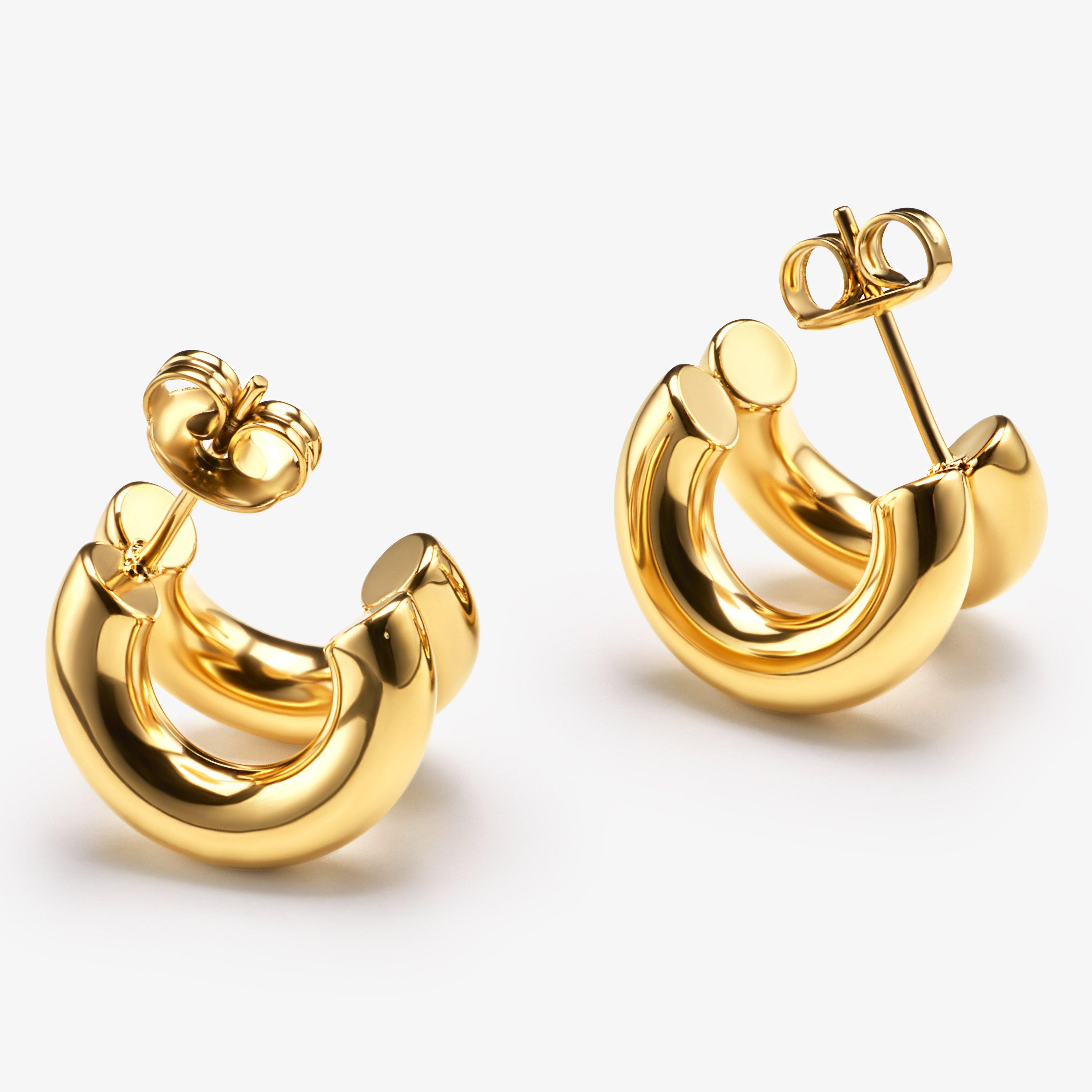 Double Huggie — Gold