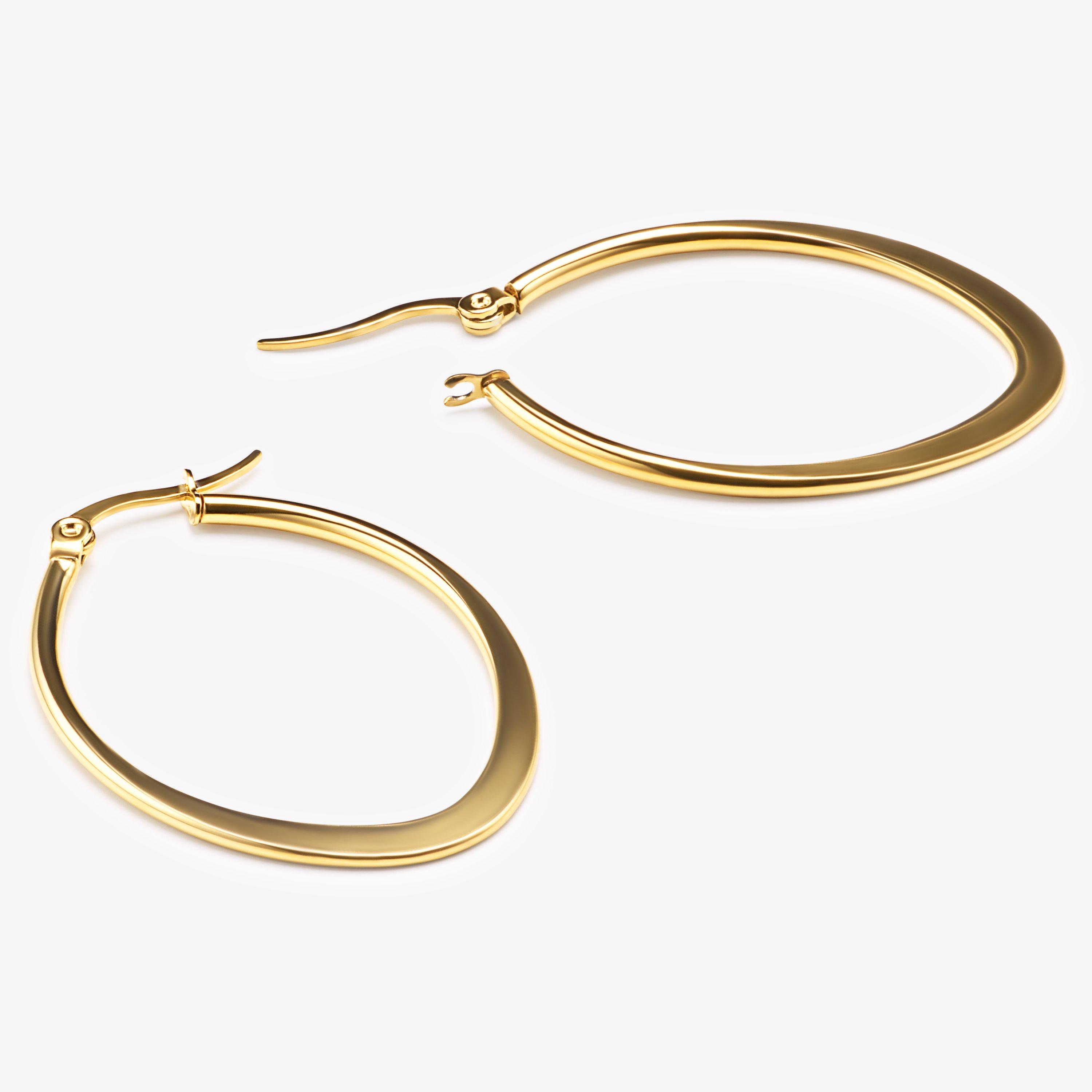 Elongated Hoop — Gold