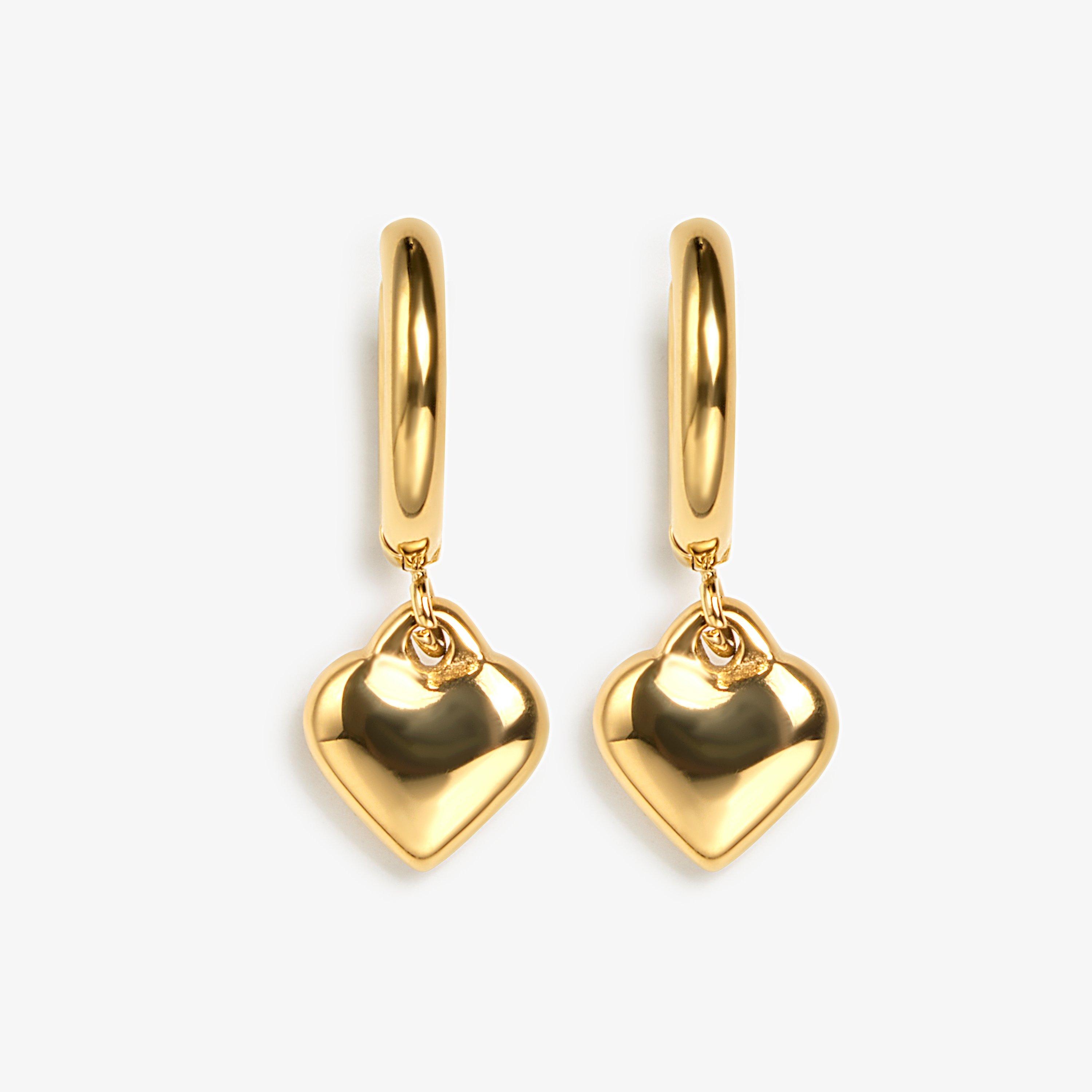 Heart Droplet Earrings  Gold Earrings, view 1 of 2