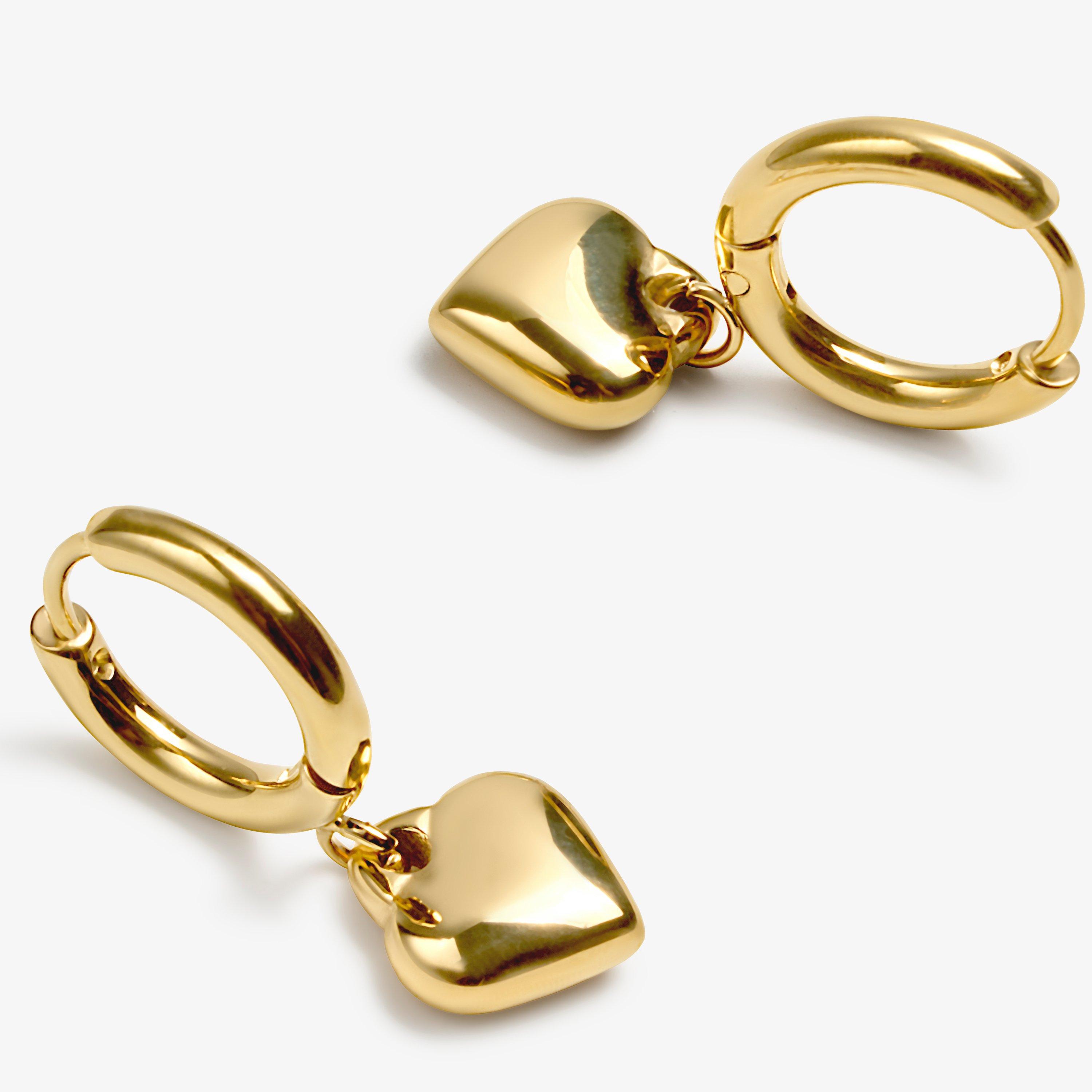 Heart Droplet Earrings  — Gold