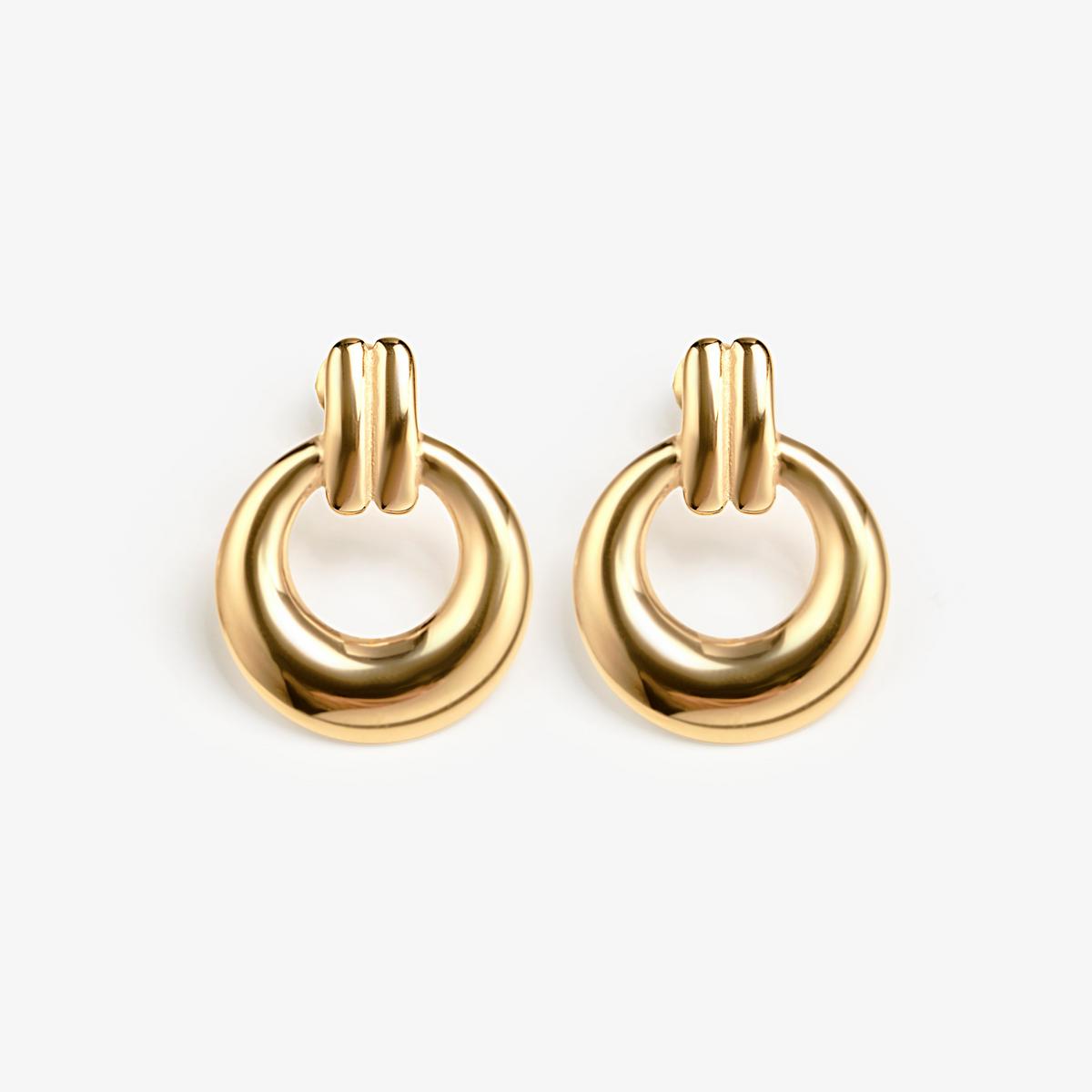 Hoop Droplet Earrings — Gold