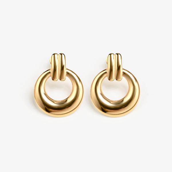 Hoop Droplet Earrings — Gold
