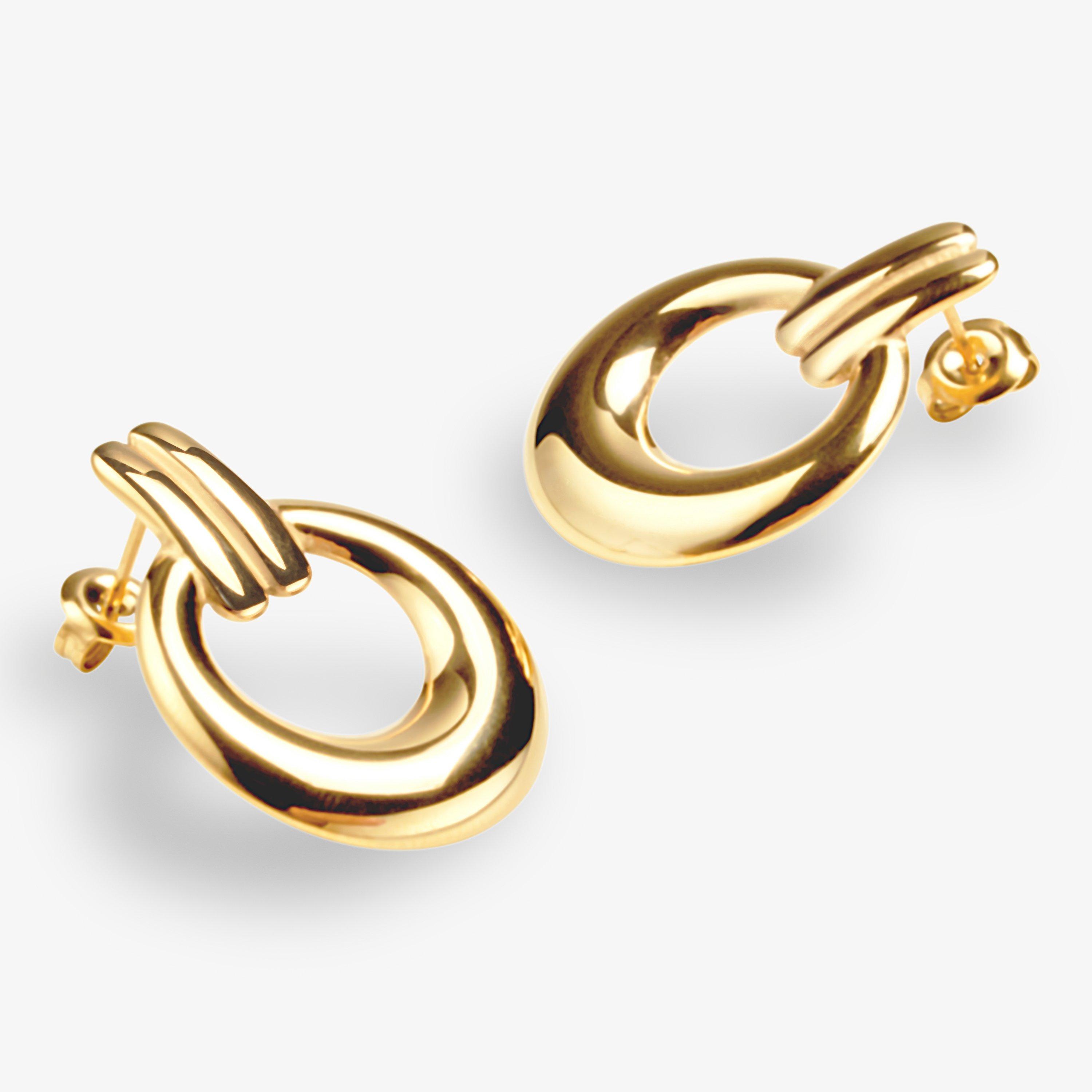 Hoop Droplet Earrings — Gold (alternate view)