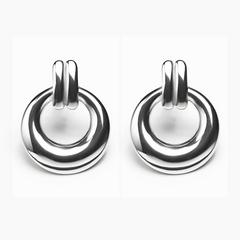 Hoop Droplet Earrings — Silver 1
