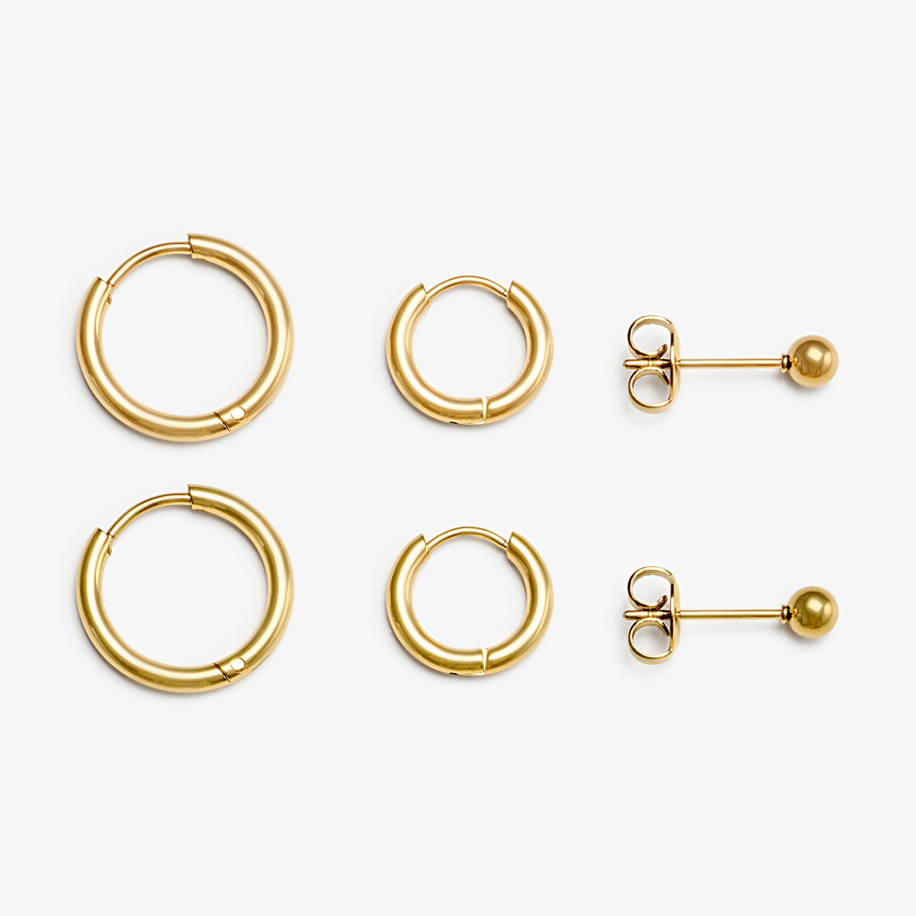 Huggie Earrings Three Pack  Gold Earrings, view 1 of 2