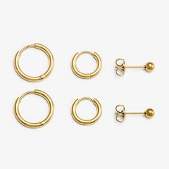 Huggie Earrings Three Pack  — Gold 1
