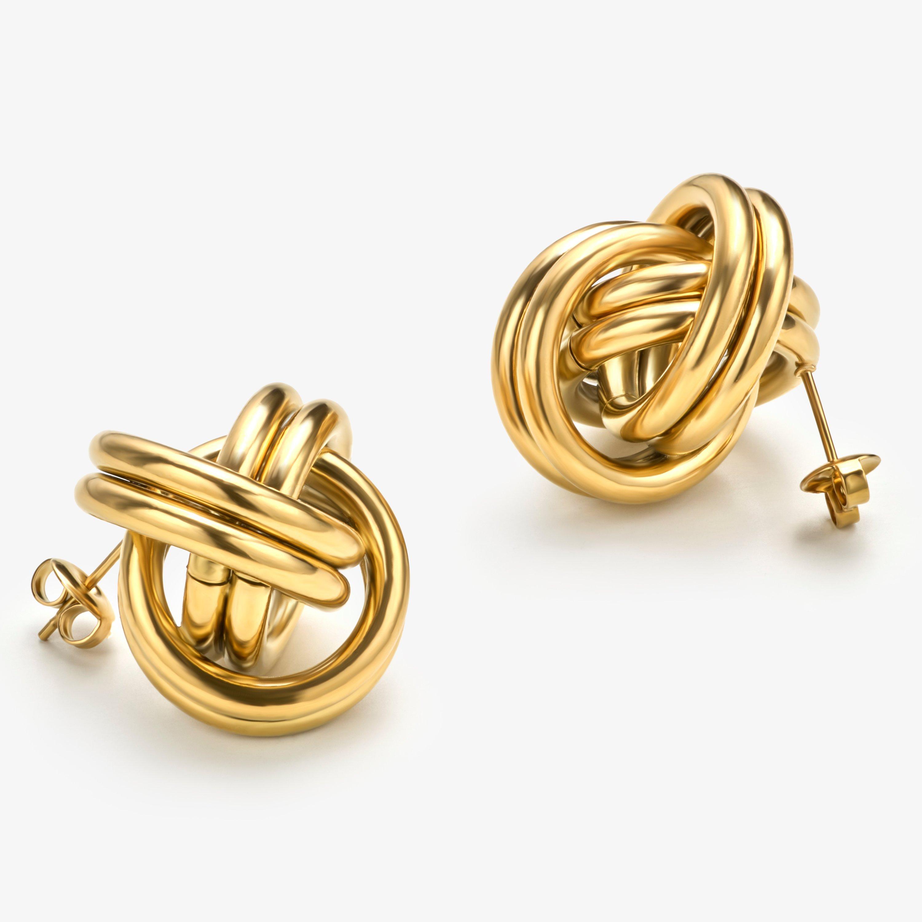 Knotted Stud — Gold (alternate view)