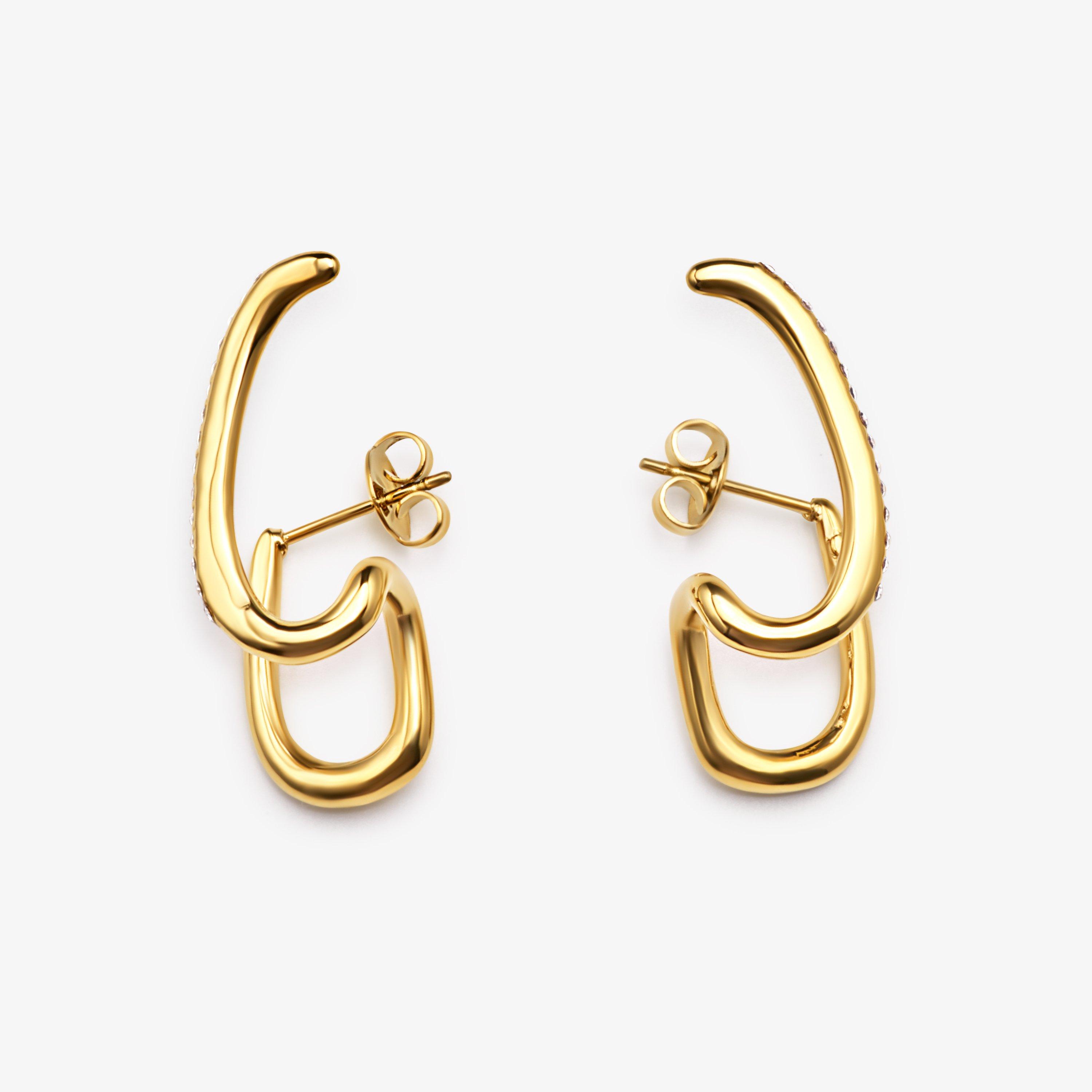 Luxe Double Hoop Gold Plated Earrings, view 1 of 2