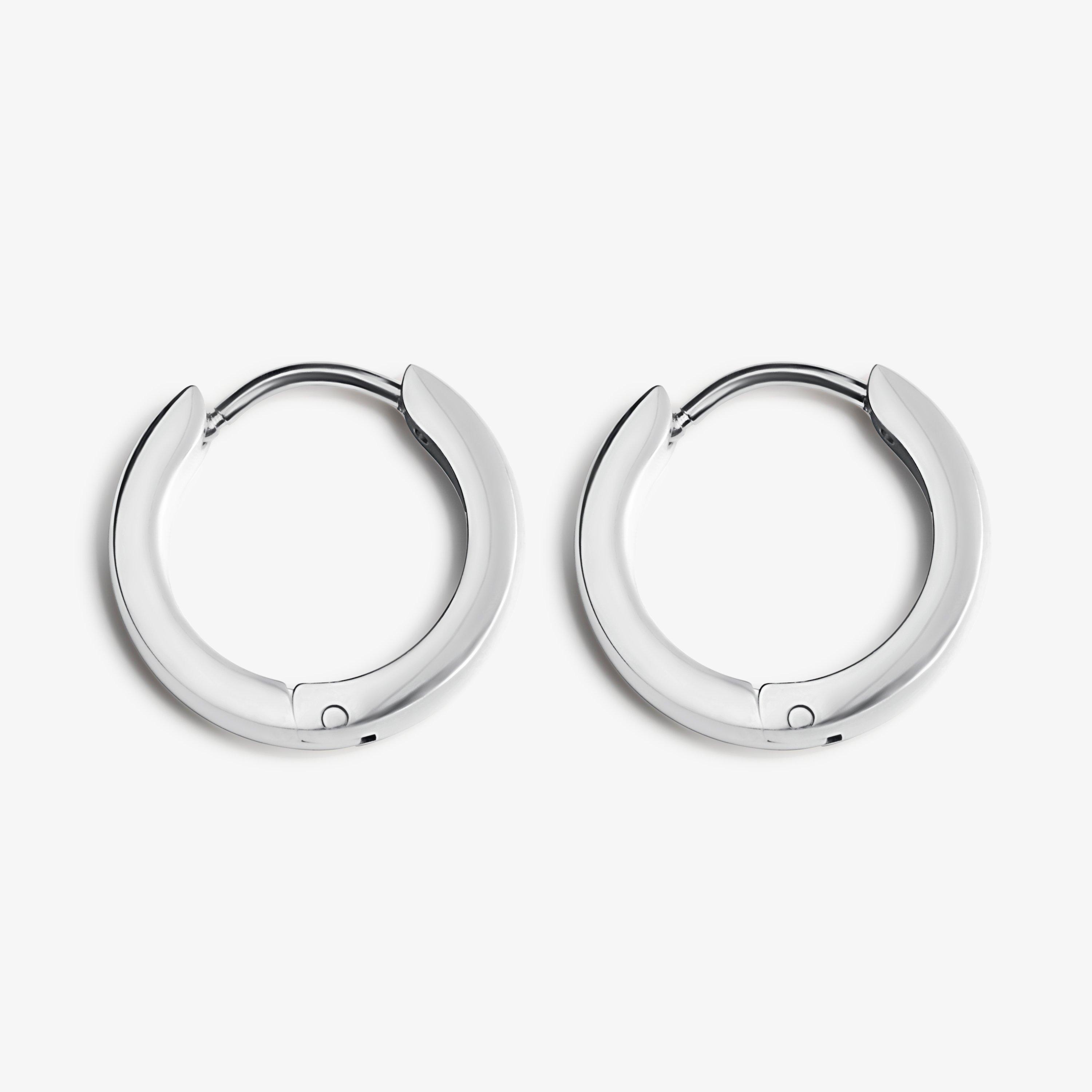 Minimal Huggie Earrings  Silver Earrings, view 1 of 2