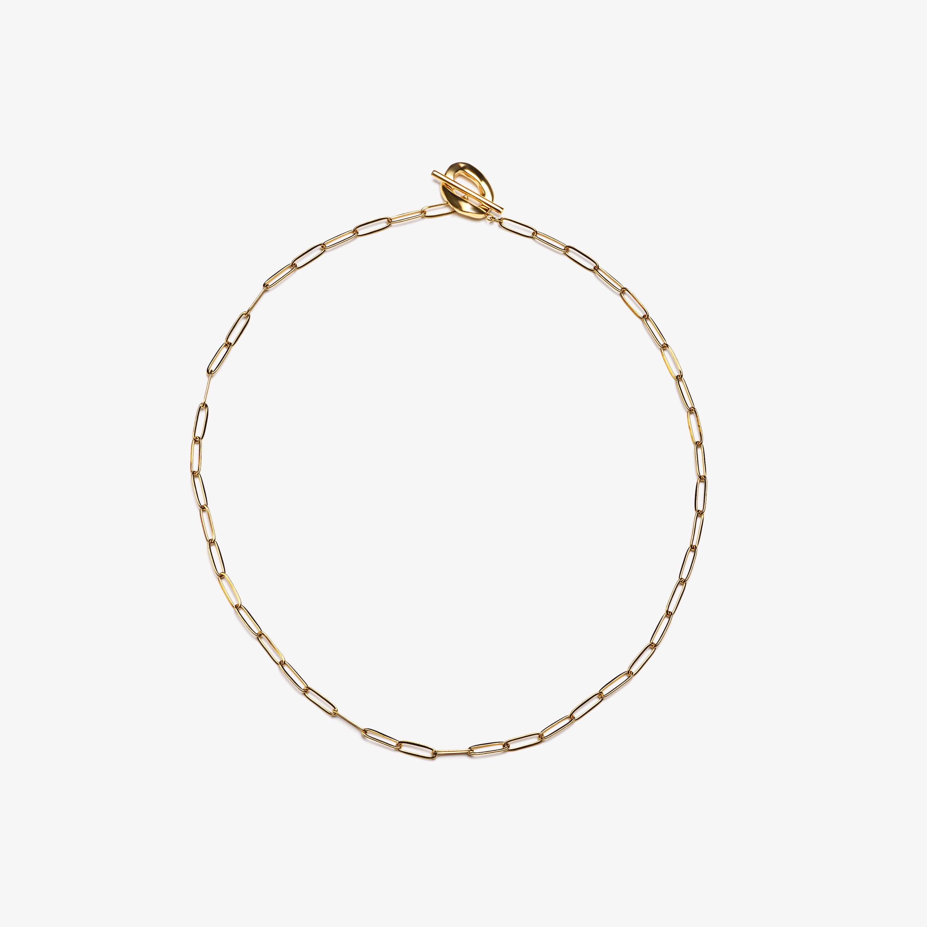 Molten T-Bar NL Gold Plated Necklaces, view 1 of 2