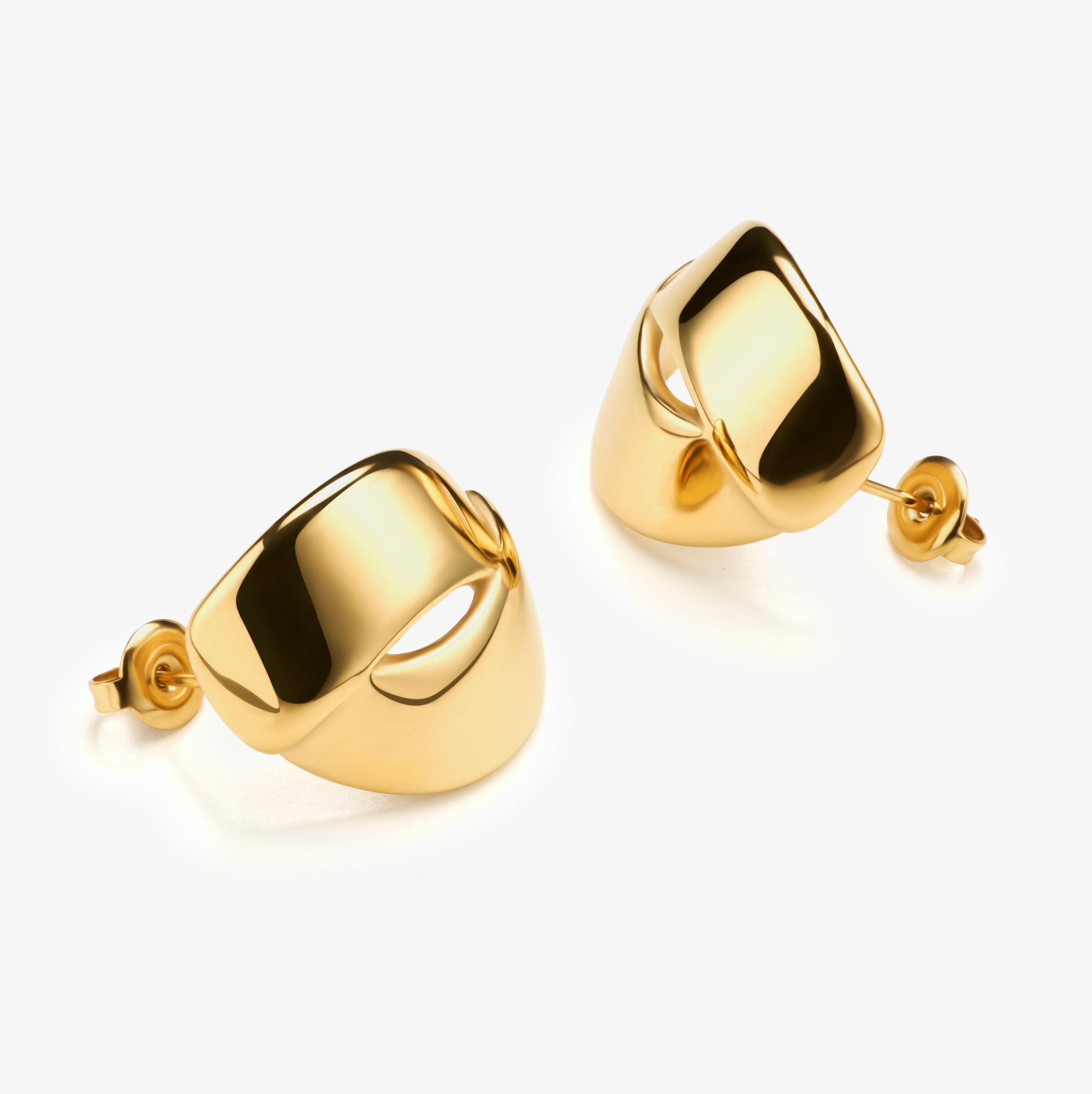 Sculpt Huggie — Gold (alternate view)
