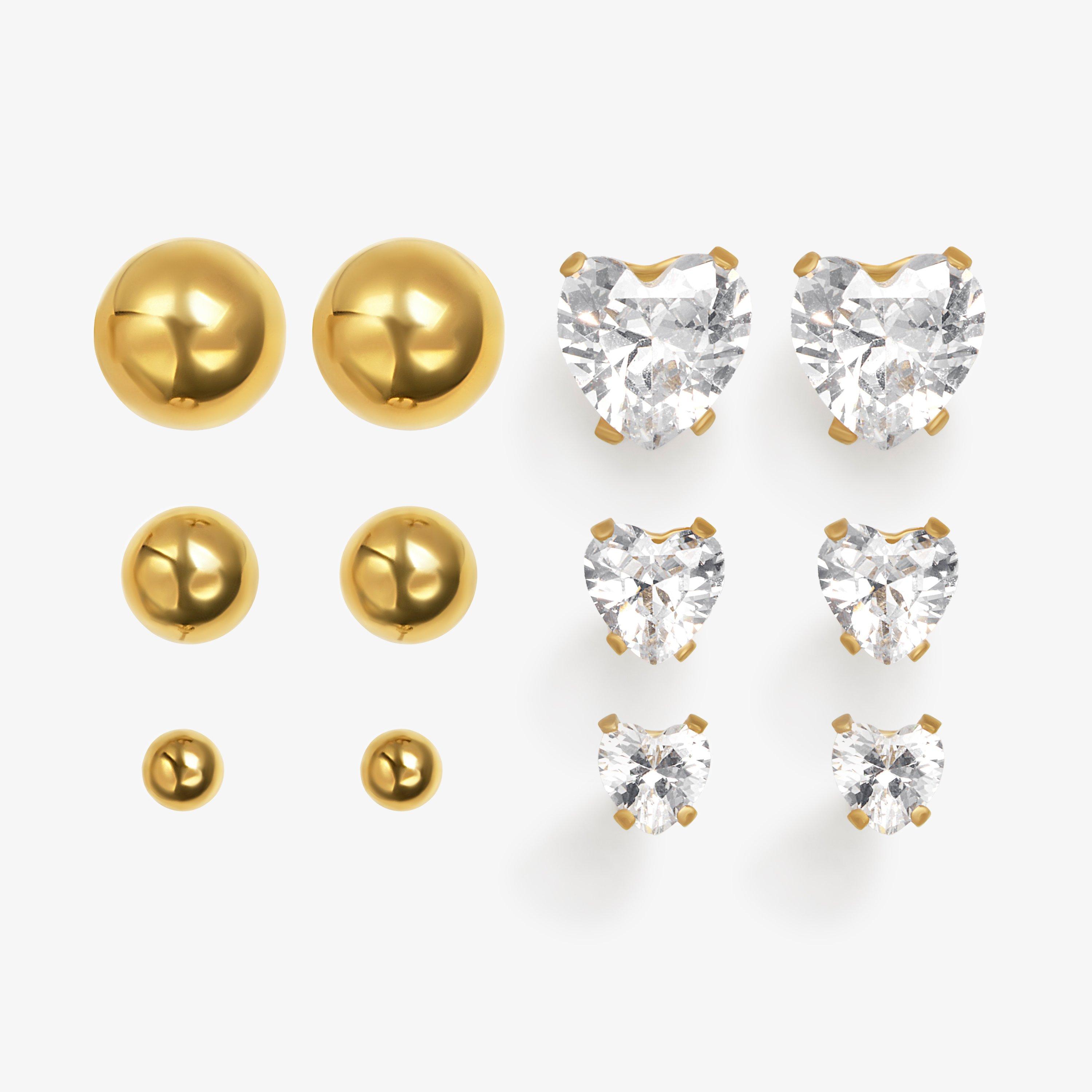 Stud Mix 6 Pack Earrings  Gold Earrings, view 1 of 2