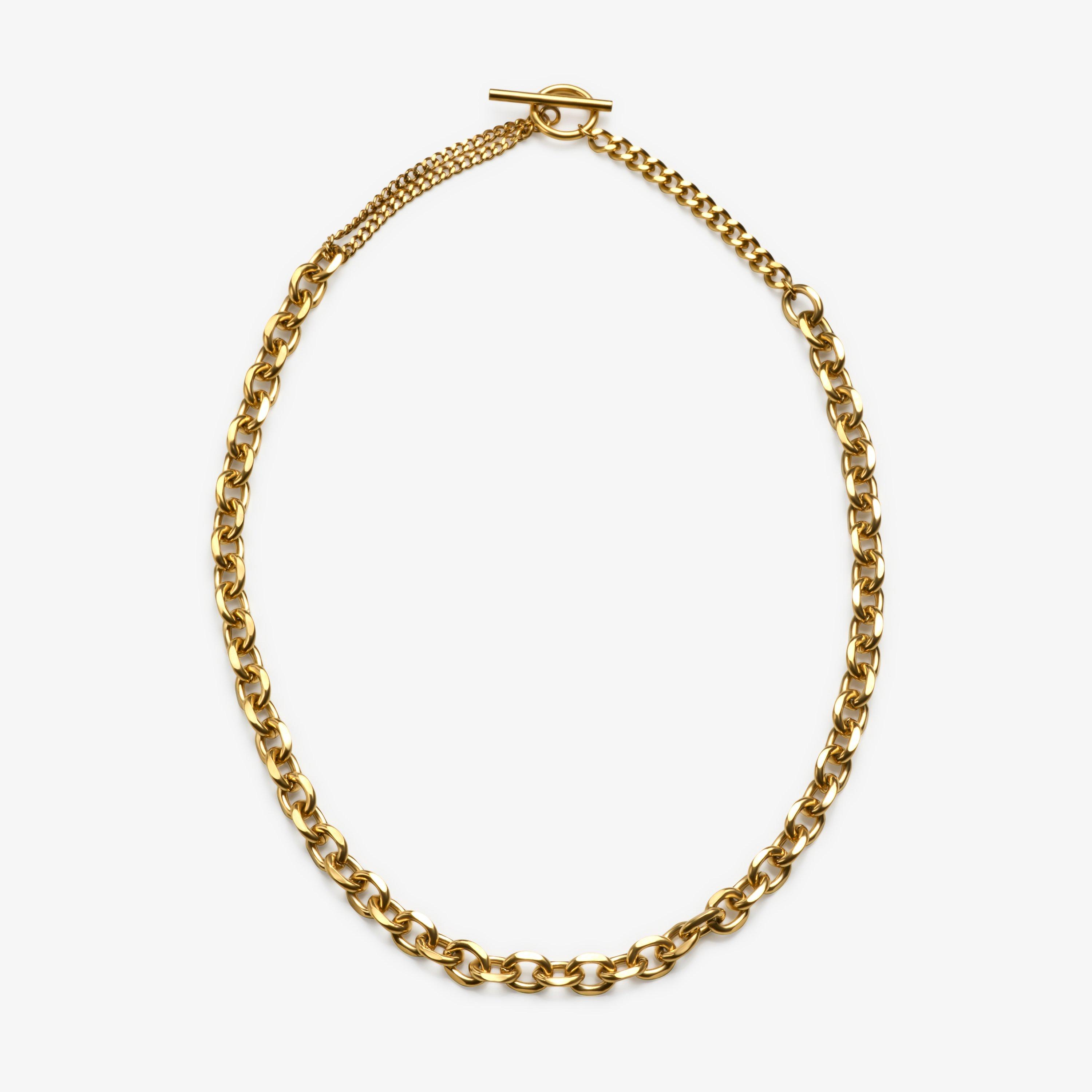 T-Bar Chain NL Gold Plated Necklaces, view 1 of 2
