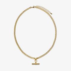T-Bar Charm Necklace — Gold 1