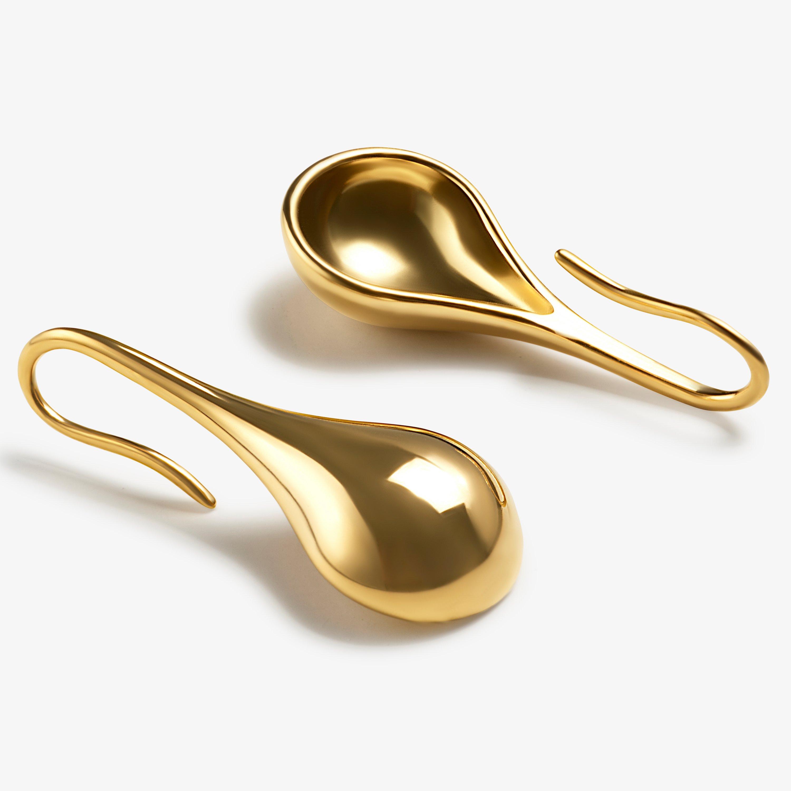 Tear Droplet Earrings  — Gold