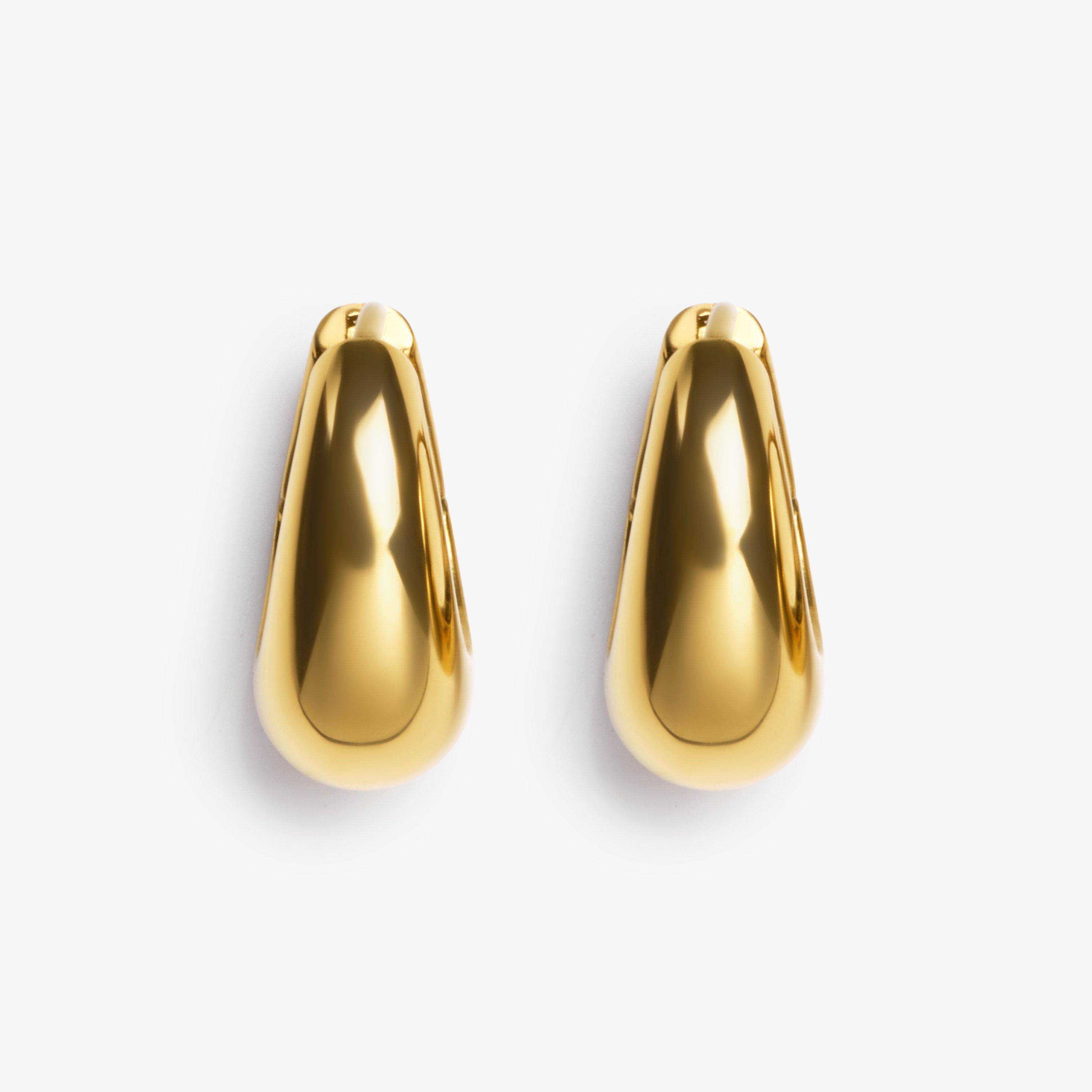 Tear Huggie Gold Earrings, view 1 of 2