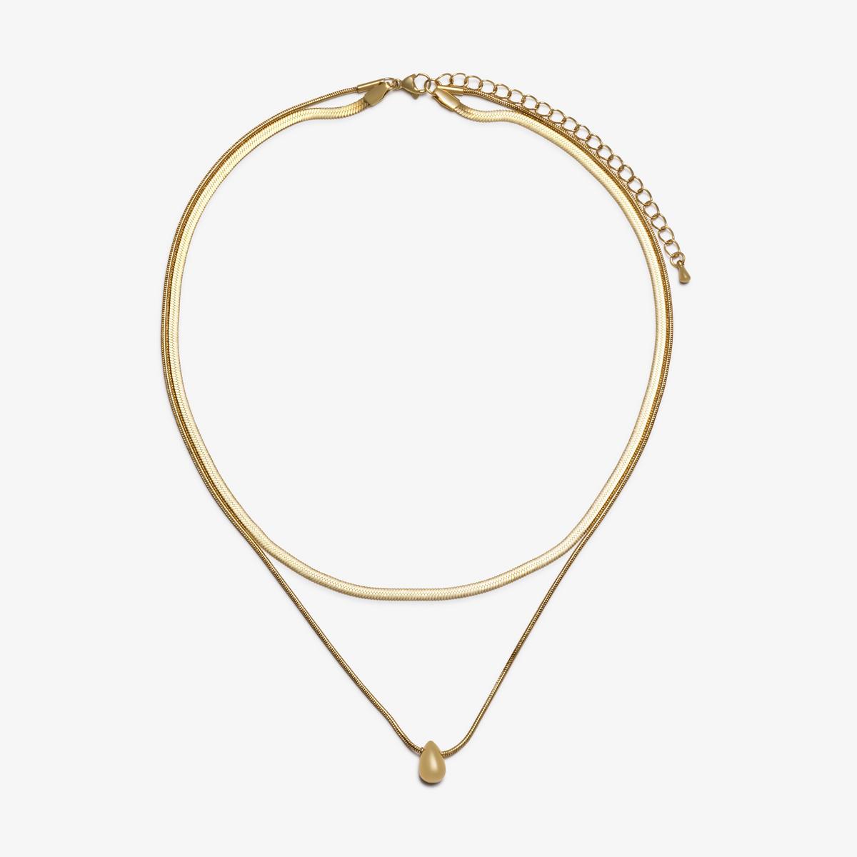 Tear Layer Necklace — Gold