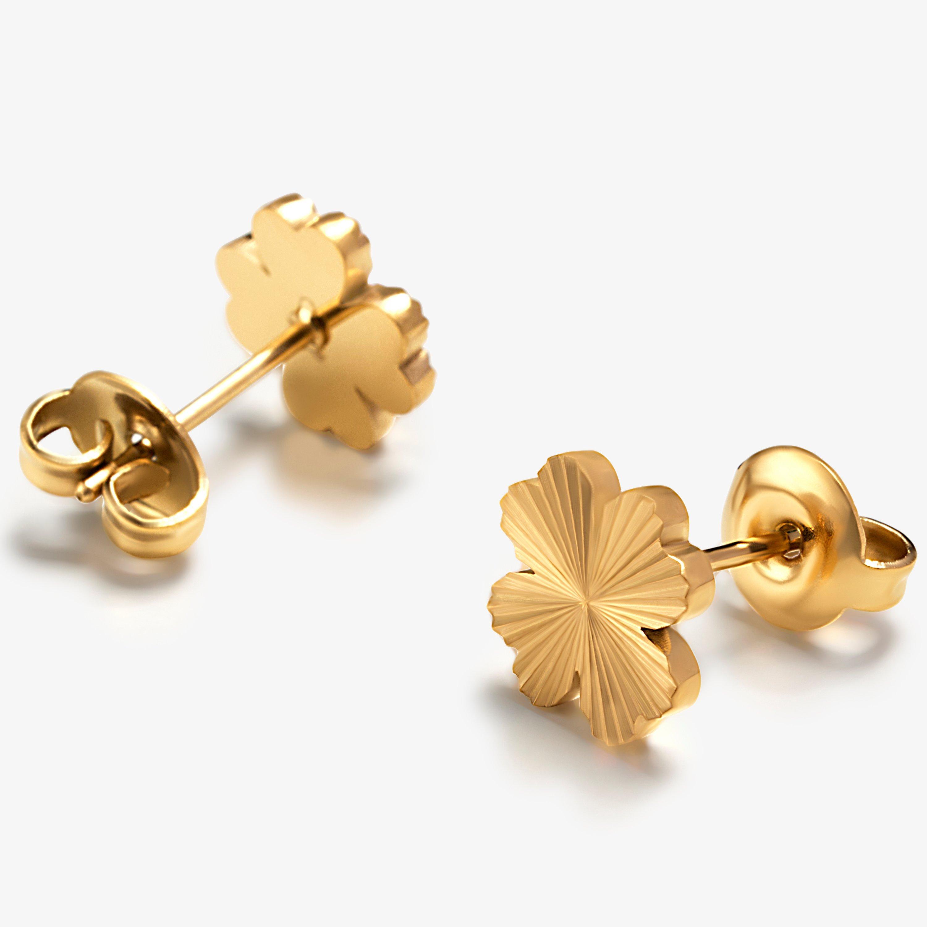 Clover Stud Earrings  — Gold