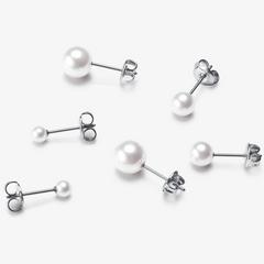 Lustre Stud Earrings Three Pack  — Silver 2