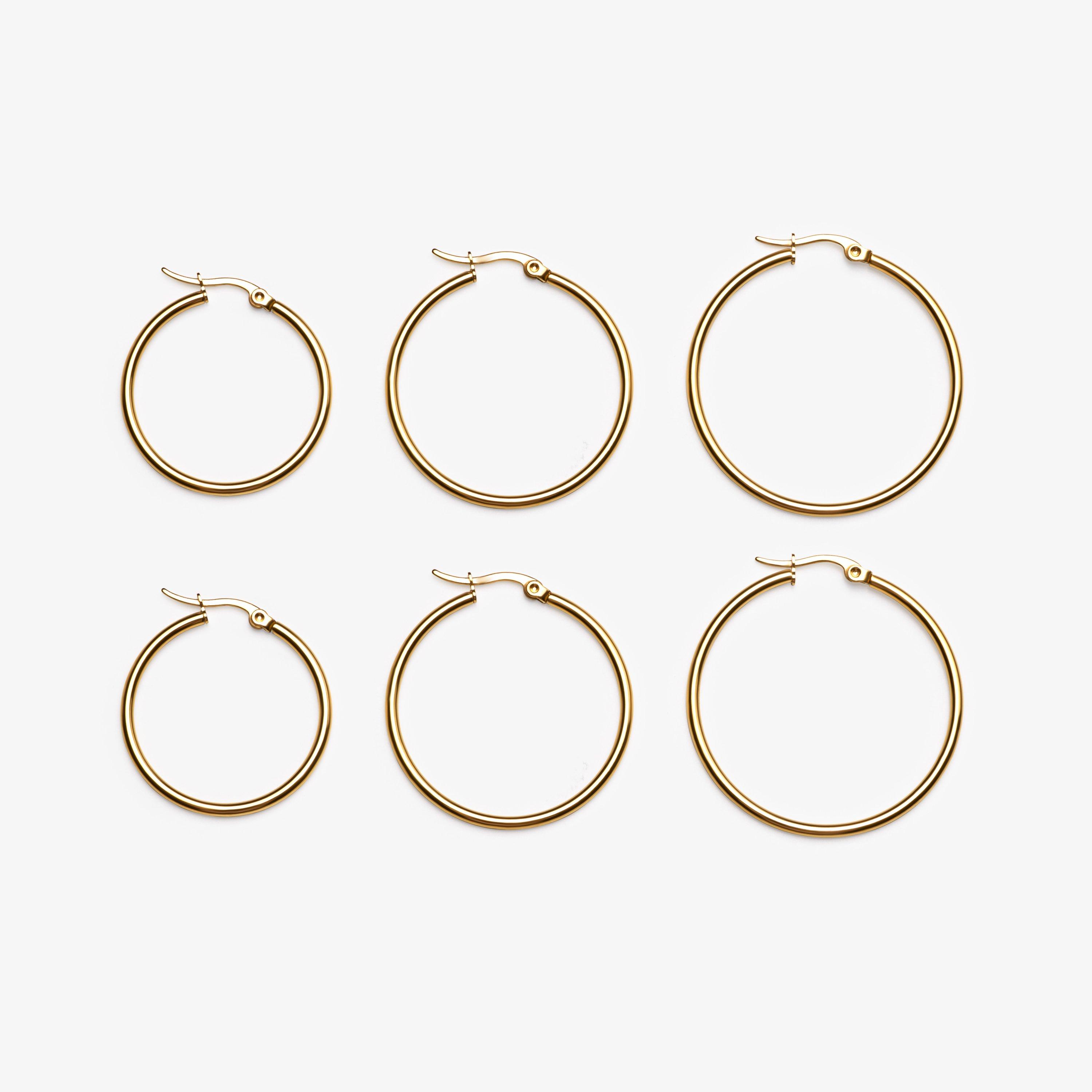 Minimal Hoop 3 Pack Gold Plated Earrings, view 1 of 2