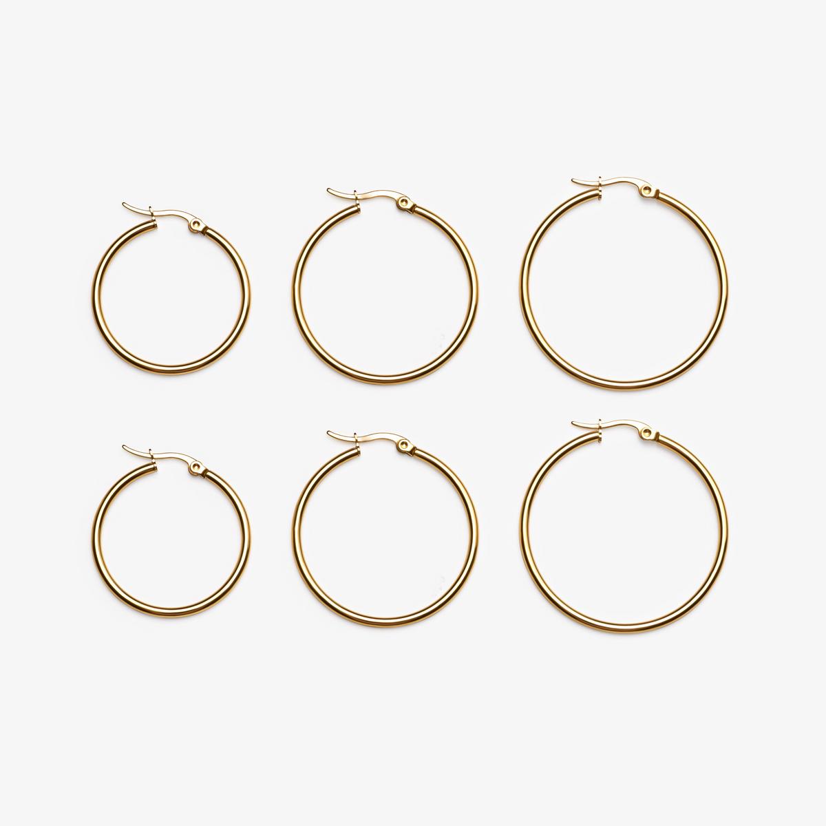Minimal Hoop 3 pack — Gold