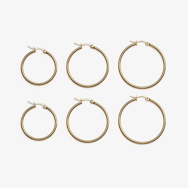 Minimal Hoop 3 pack — Gold