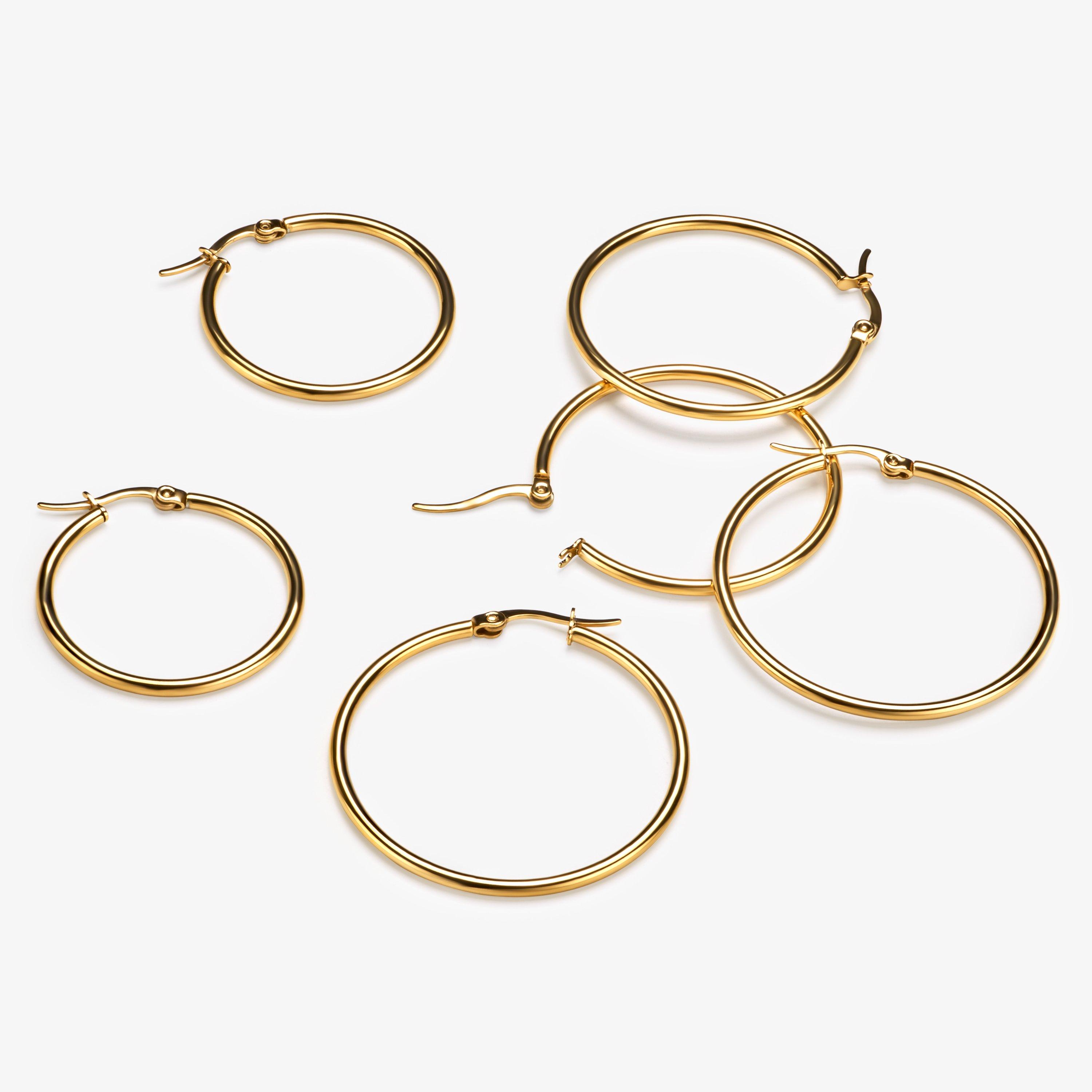 Minimal Hoop 3 pack — Gold
