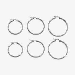 Minimal Hoop 3 pack — Silver 1