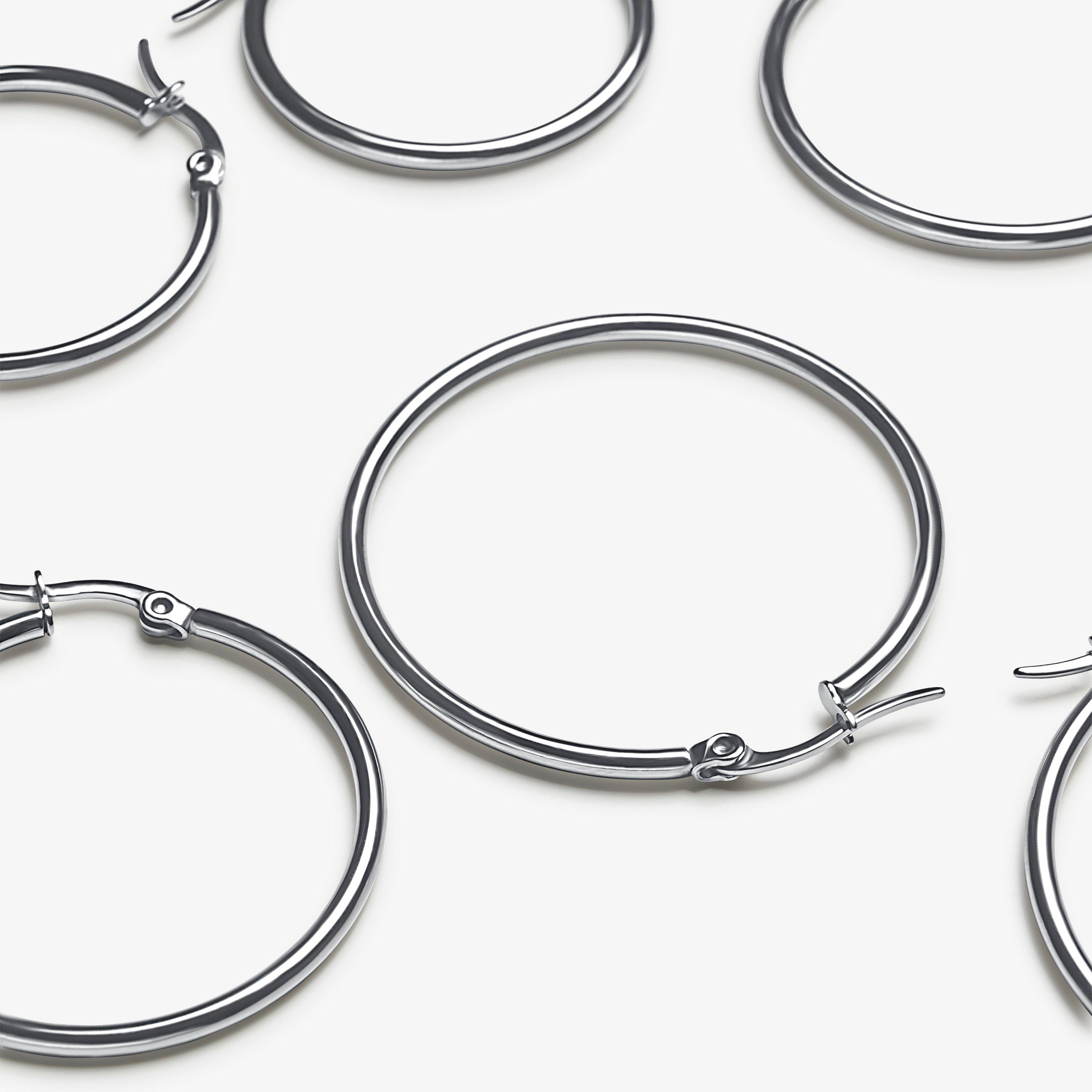 Minimal Hoop 3 pack — Silver