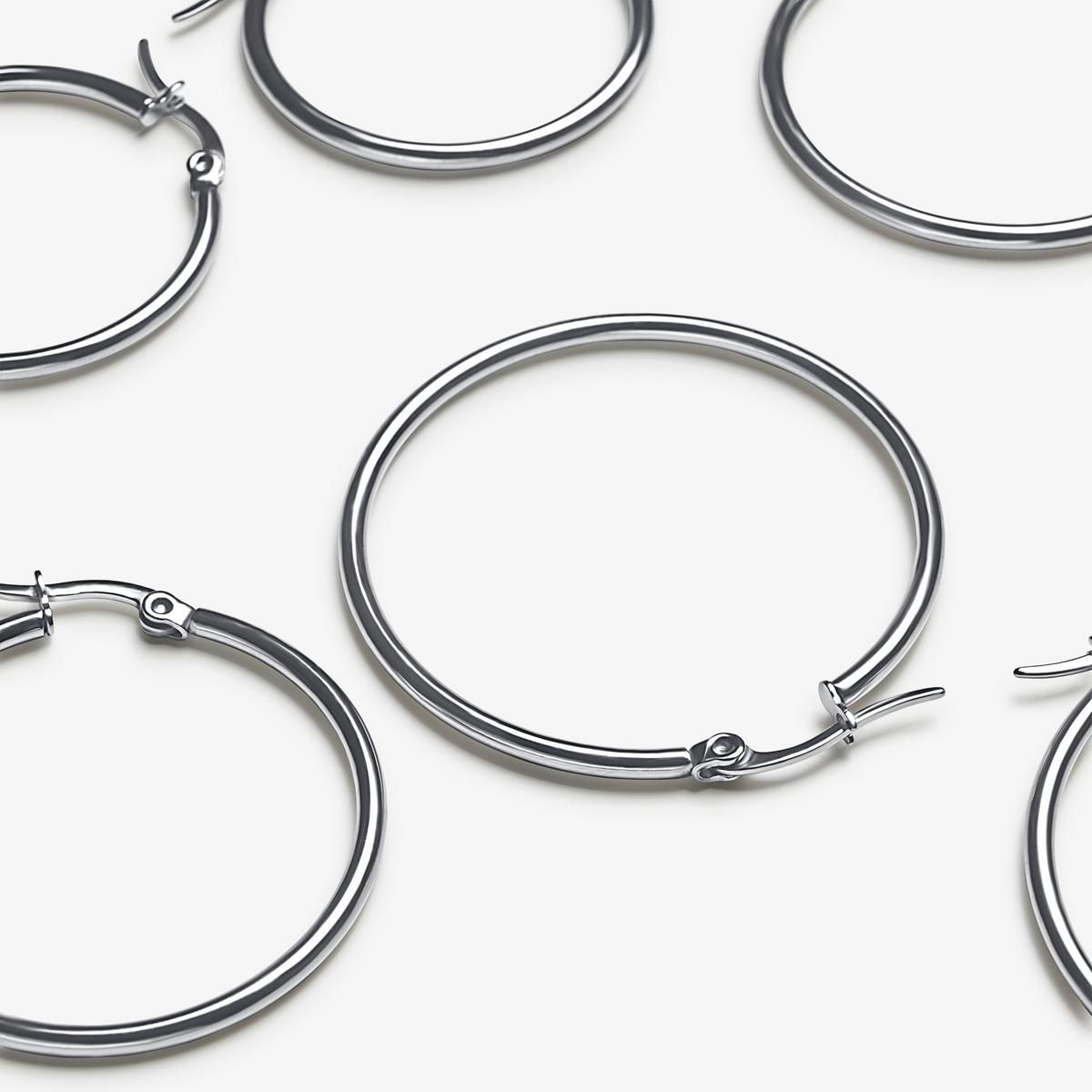 Minimal Hoop 3 pack — Silver
