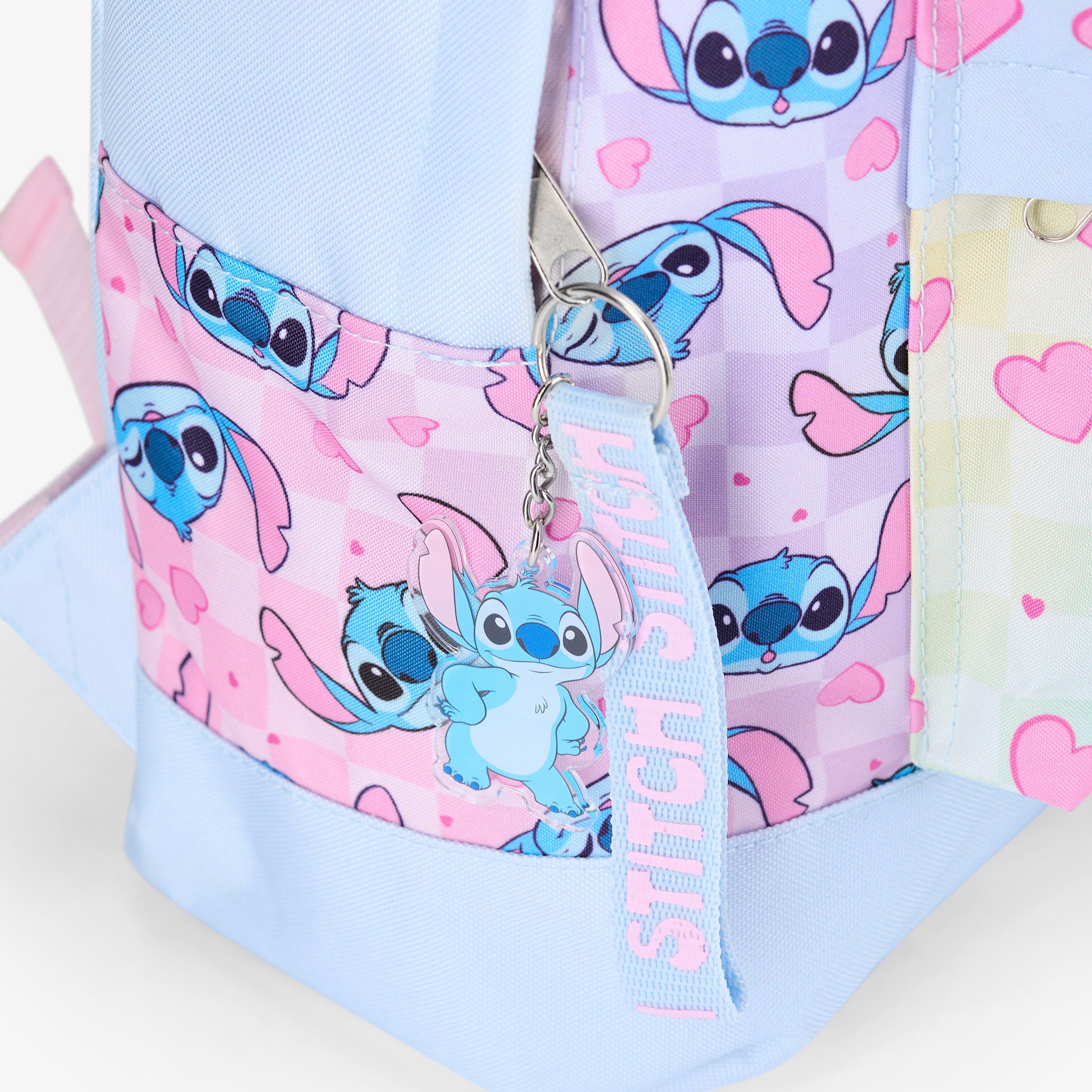 Stitch Gingham Pale Blue Combination Backpack, view 3 of 6