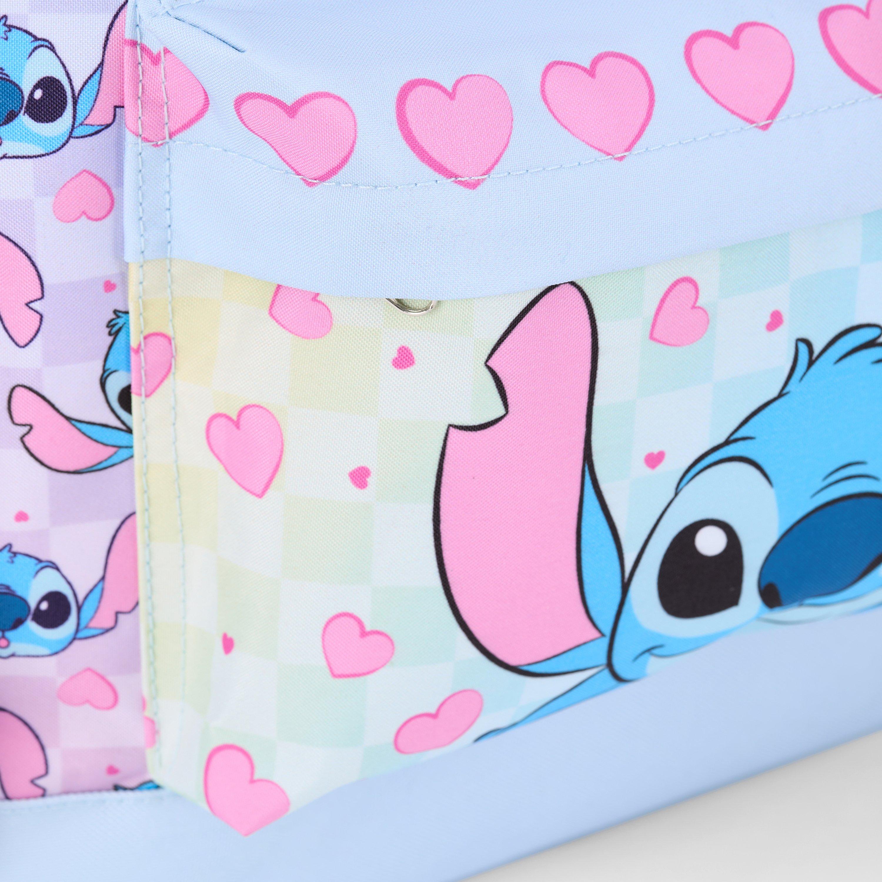 Stitch Gingham Pale Blue Combination Backpack, view 4 of 6