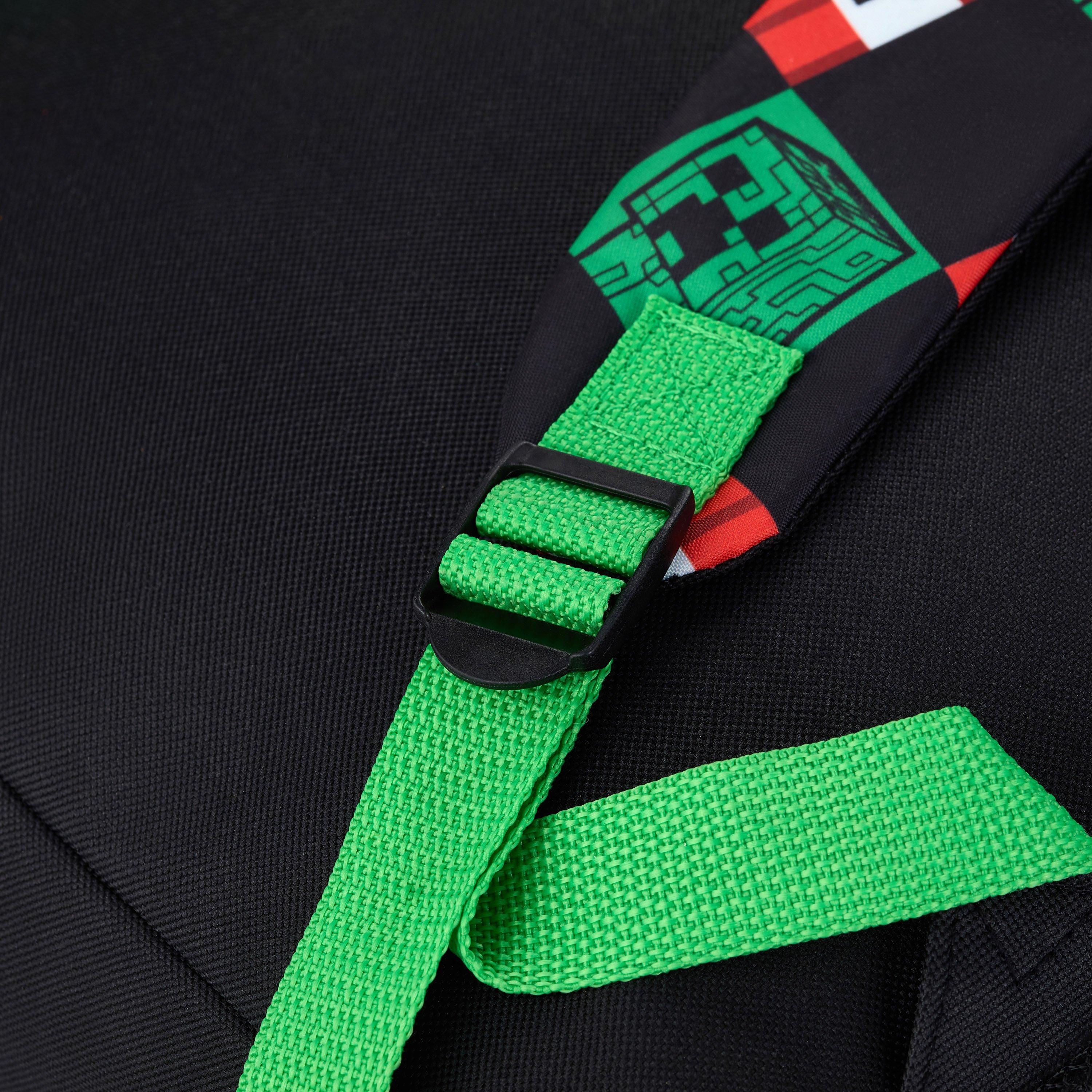 Minecraft 3 Piece Set Black/Green Backpack, view 4 of 8
