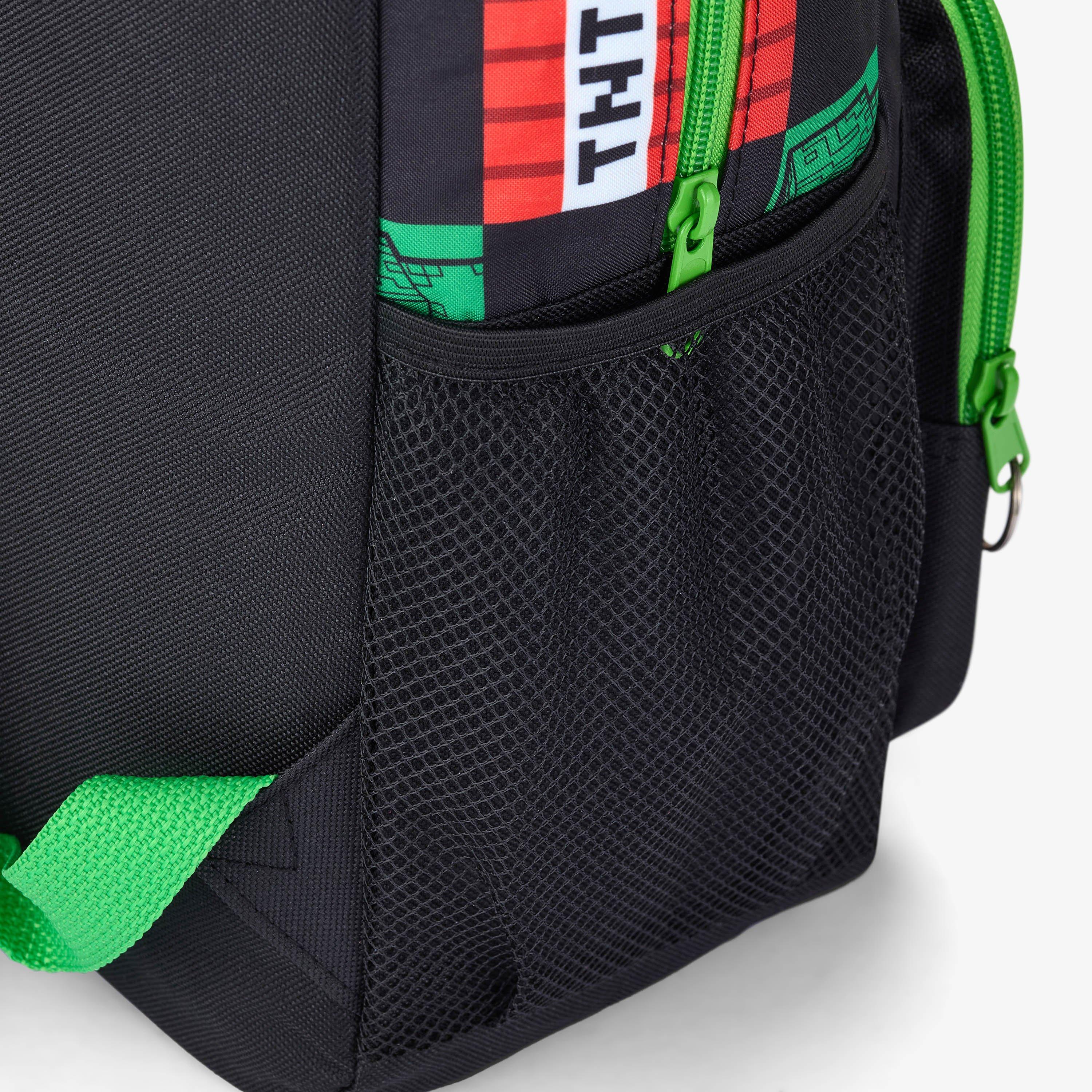 Minecraft 3 Piece Set Black/Green Backpack, view 5 of 8