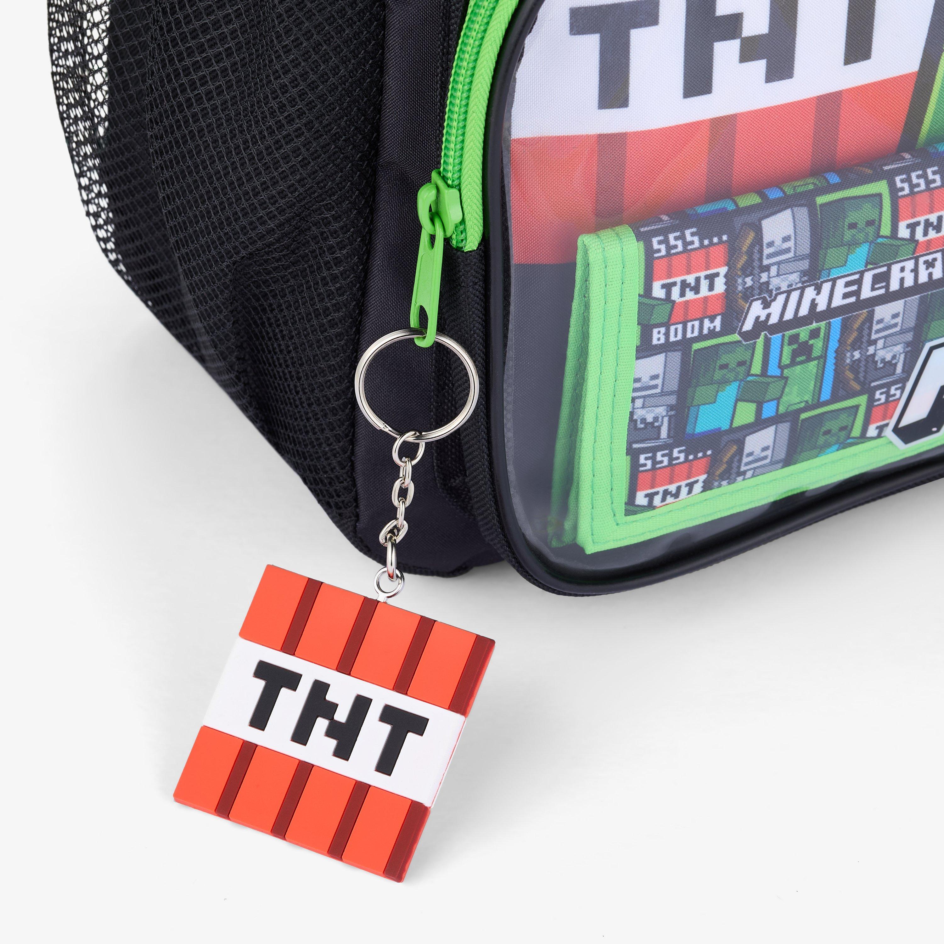 Minecraft 3 Piece Set Black/Green Backpack, view 6 of 8