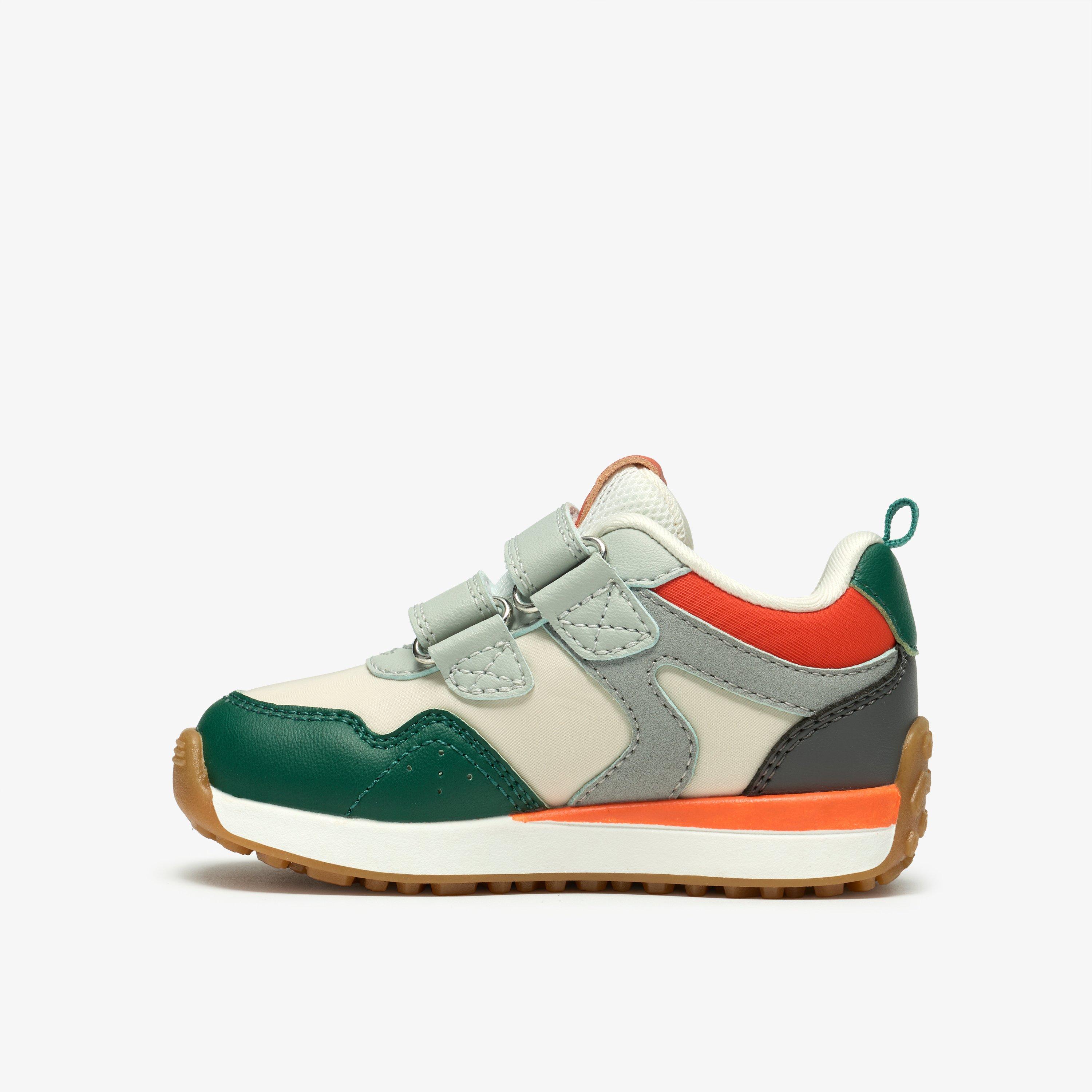 Dyrham Dash Toddler White/Green Trainers, view 2 of 6