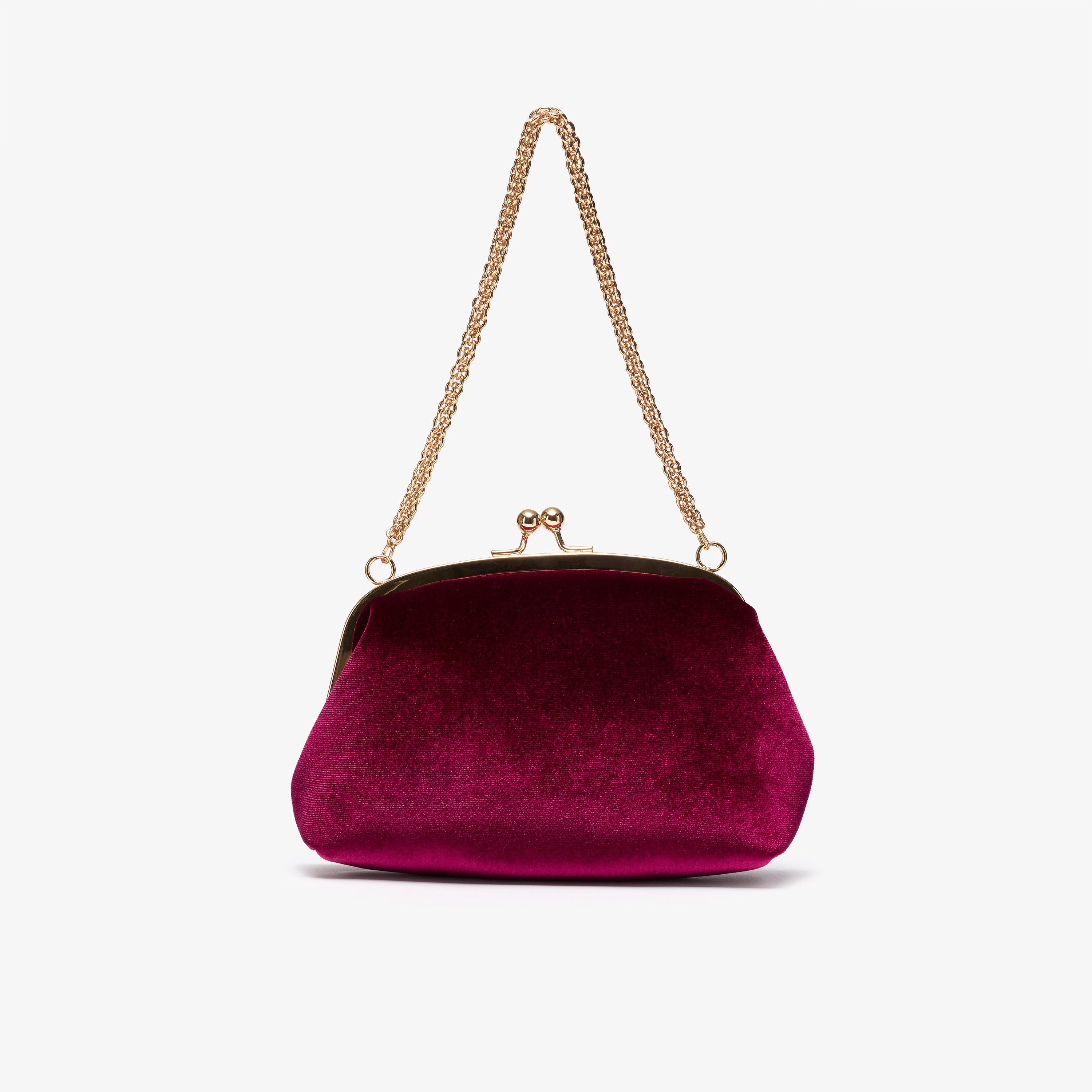 Lunelle Clutch Burgundy Velvet Clutch Bag, view 1 of 6