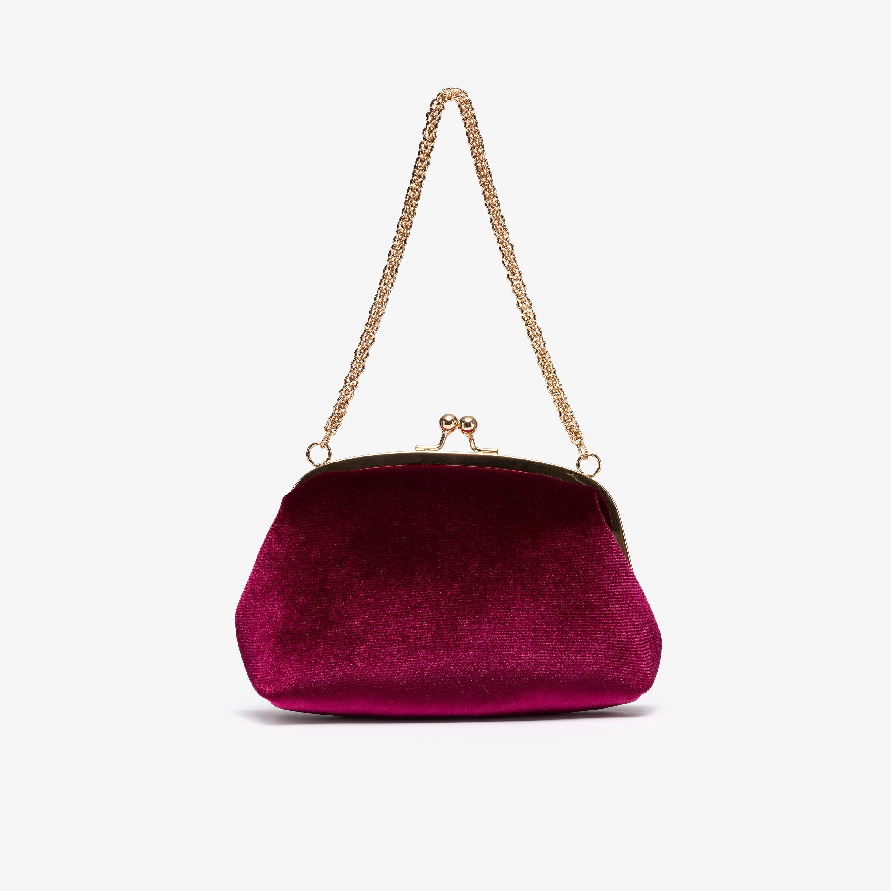 Lunelle Clutch Burgundy Velvet Clutch Bag, view 2 of 6