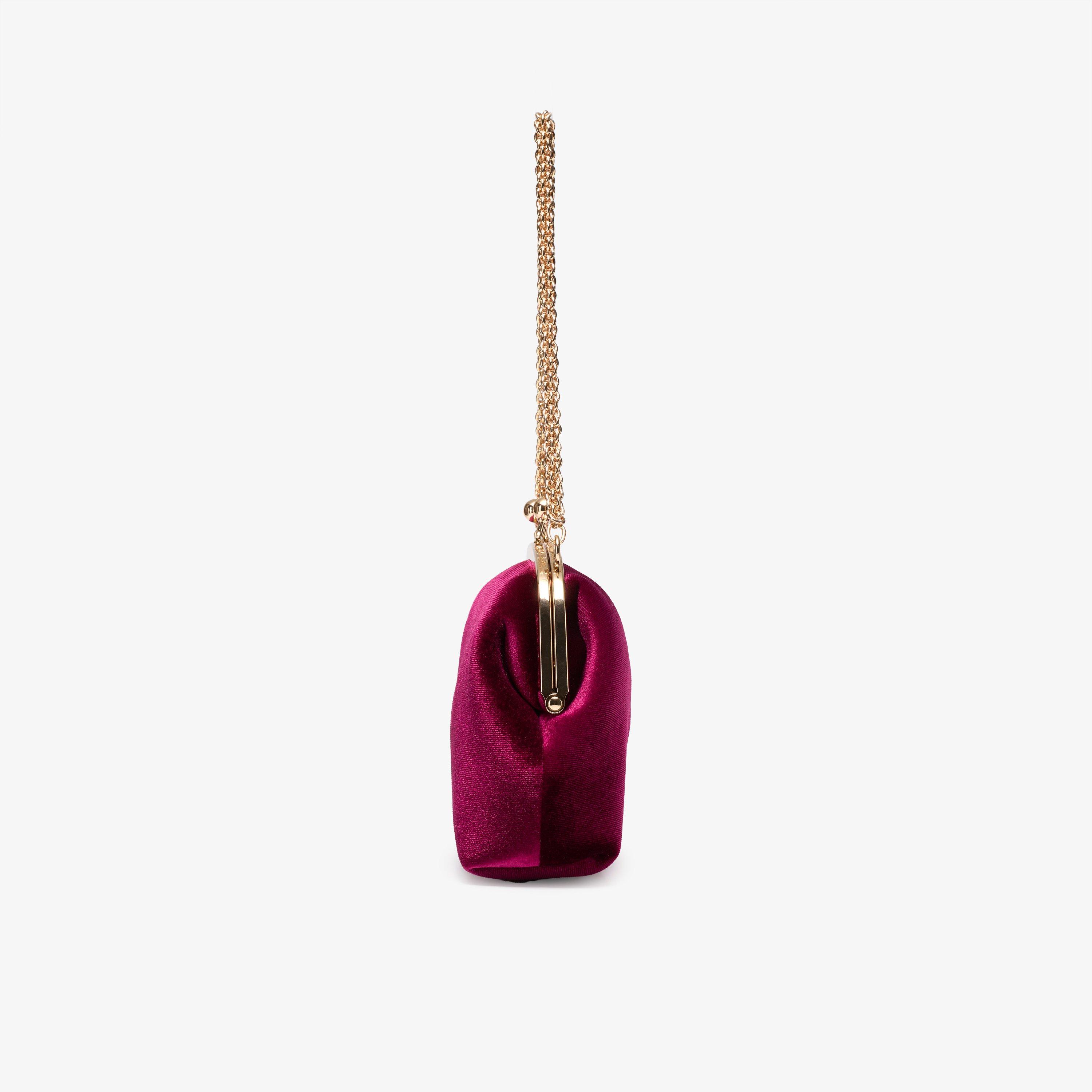 Lunelle Clutch Burgundy Velvet Clutch Bag, view 3 of 6
