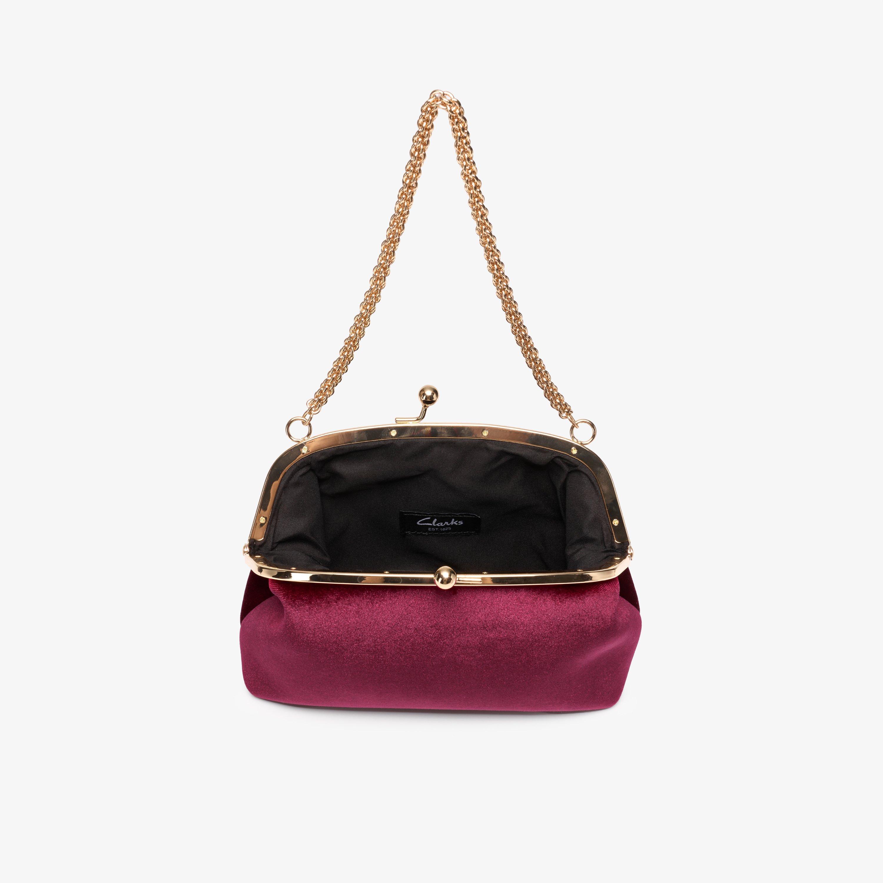 Lunelle Clutch Burgundy Velvet Clutch Bag, view 4 of 6