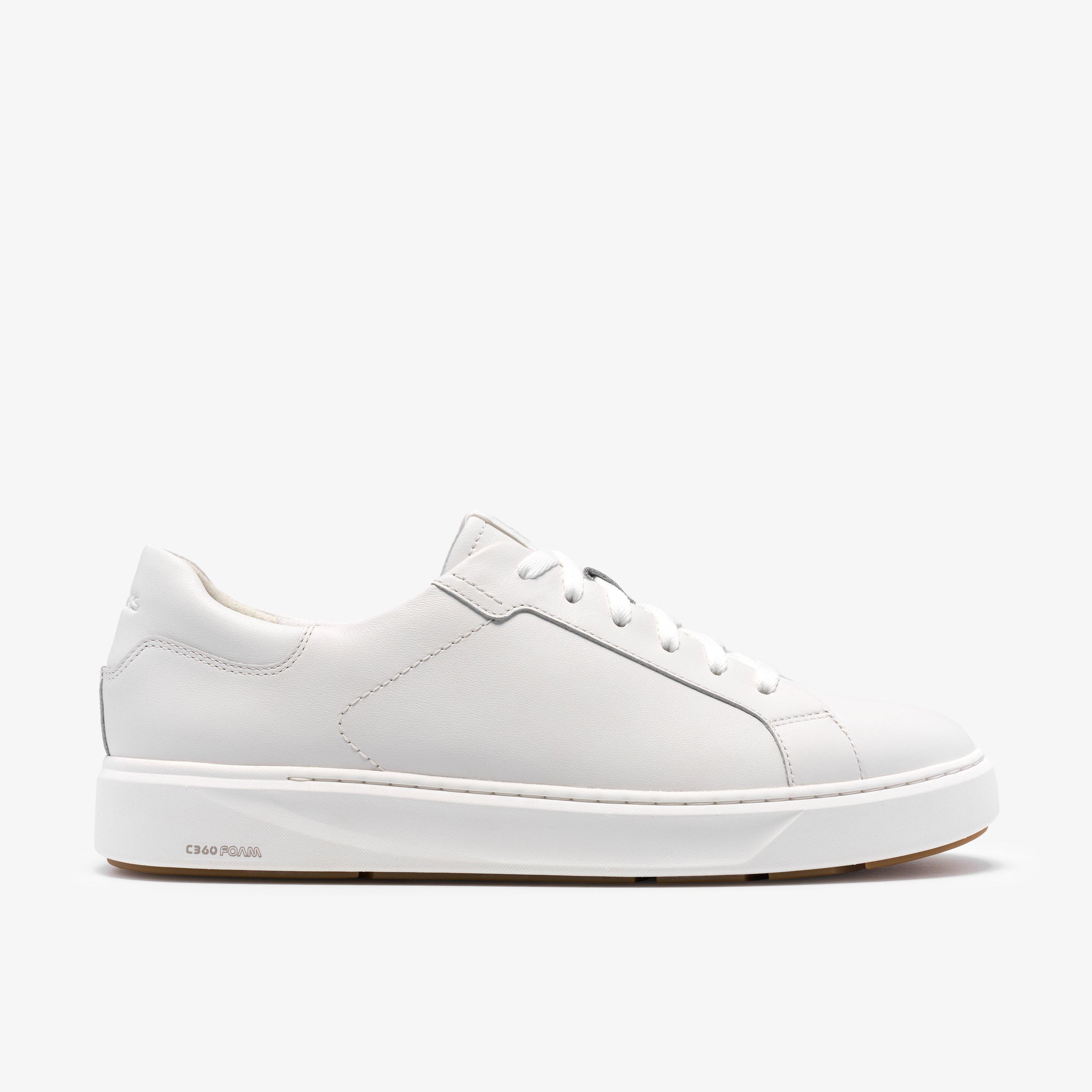 Code C Lace White Leather Trainers Lace Up, view 1 of 6