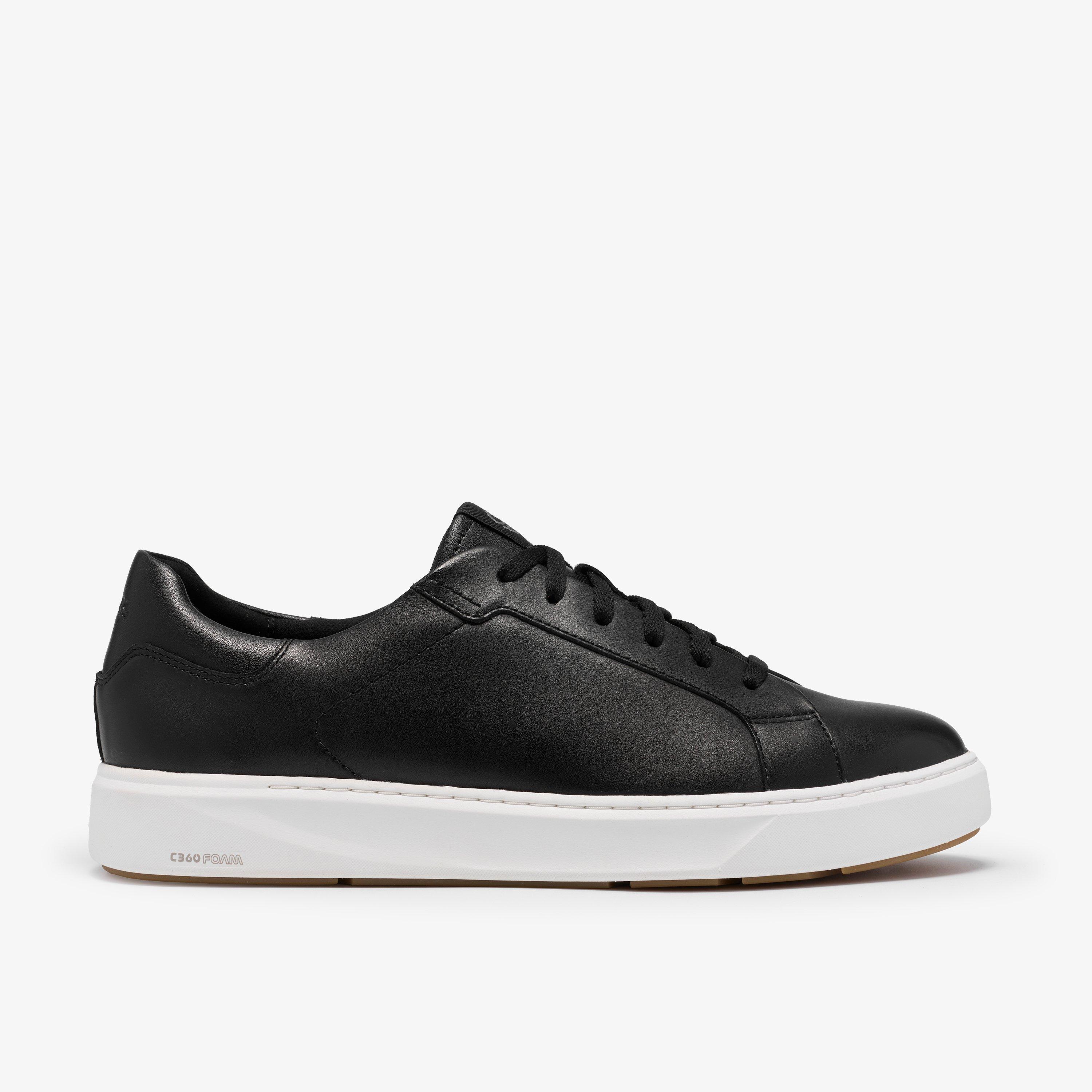 Code C Lace Black Leather Trainers Lace Up, view 1 of 6