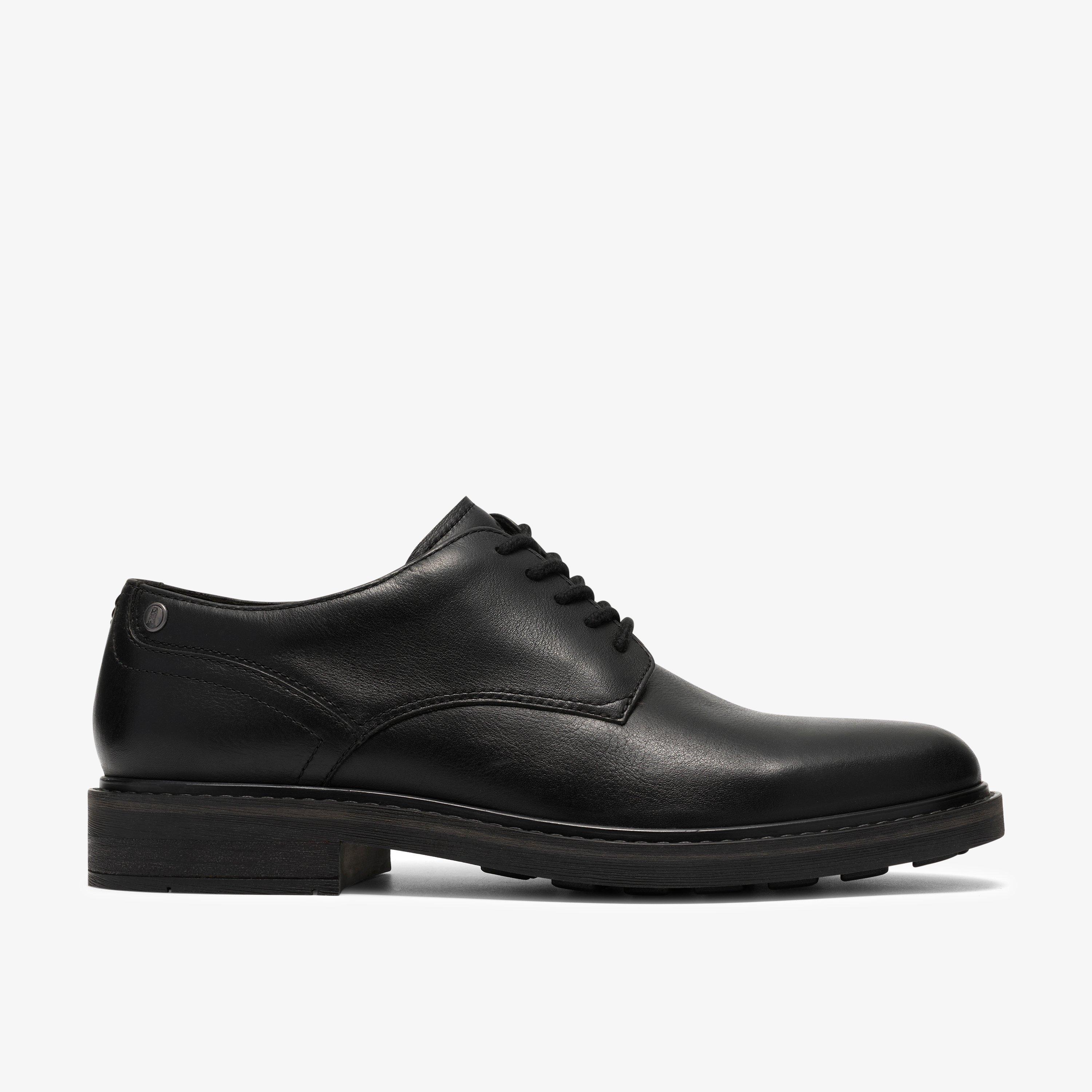 Newford Lace Black Leather Derby Shoes Lace Up, view 1 of 6