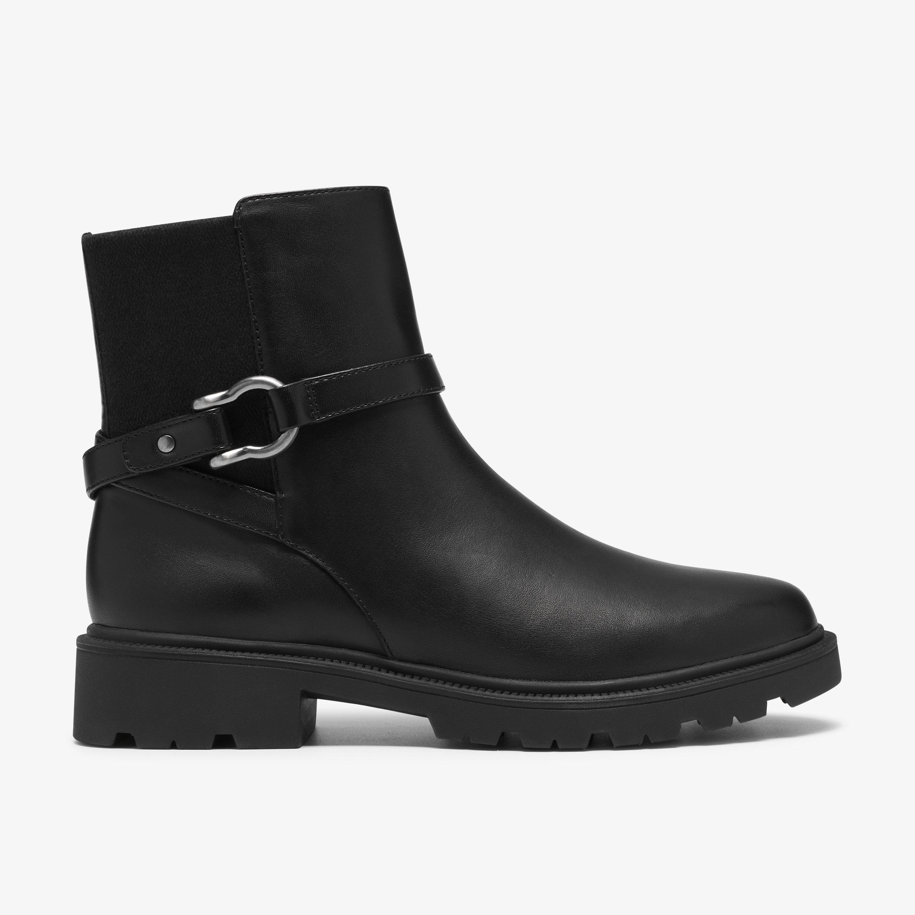 Code Bay Black Leather Ankle Boots Chelsea Boots, view 1 of 6