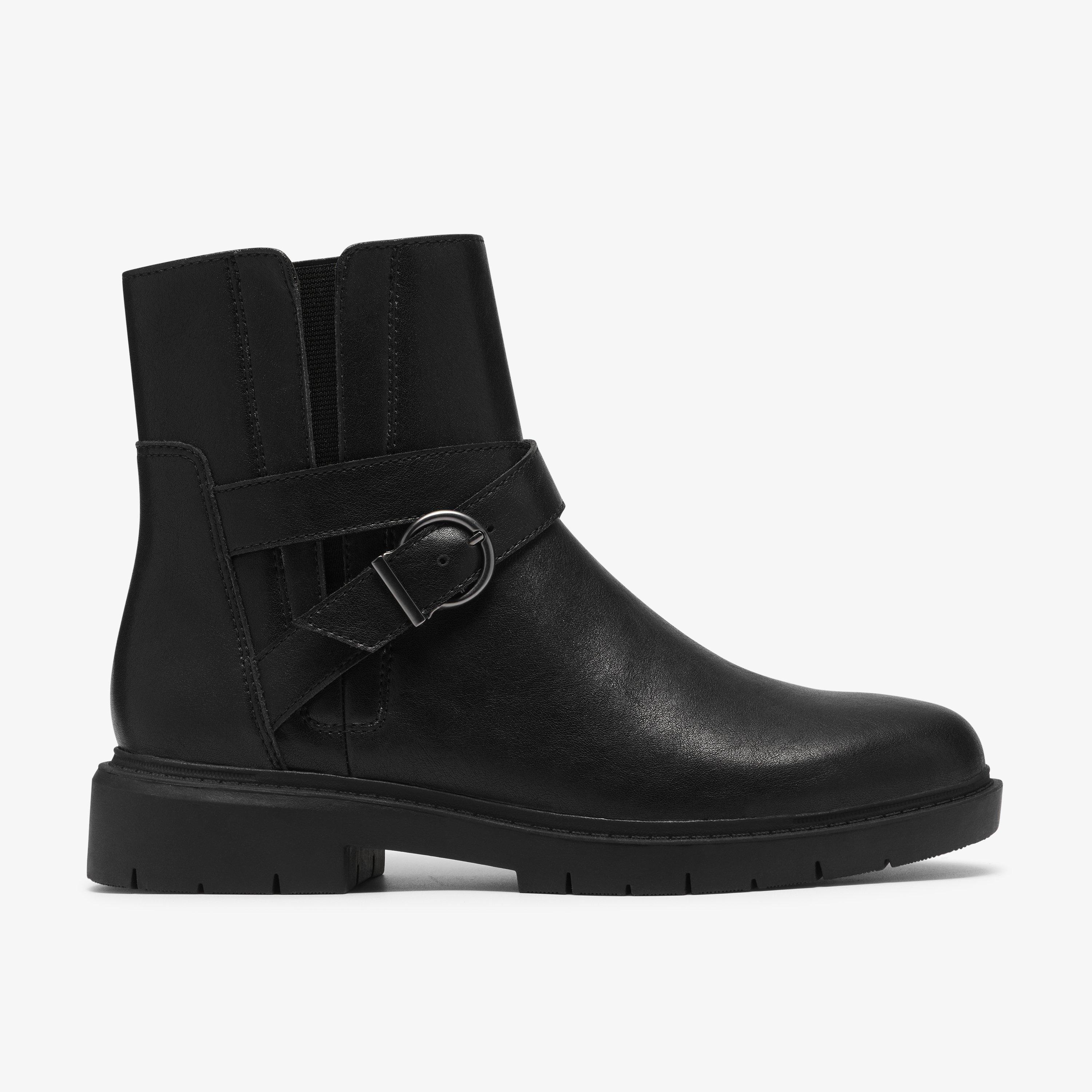 Westlynn Lux Black Leather Ankle Boots, view 1 of 6