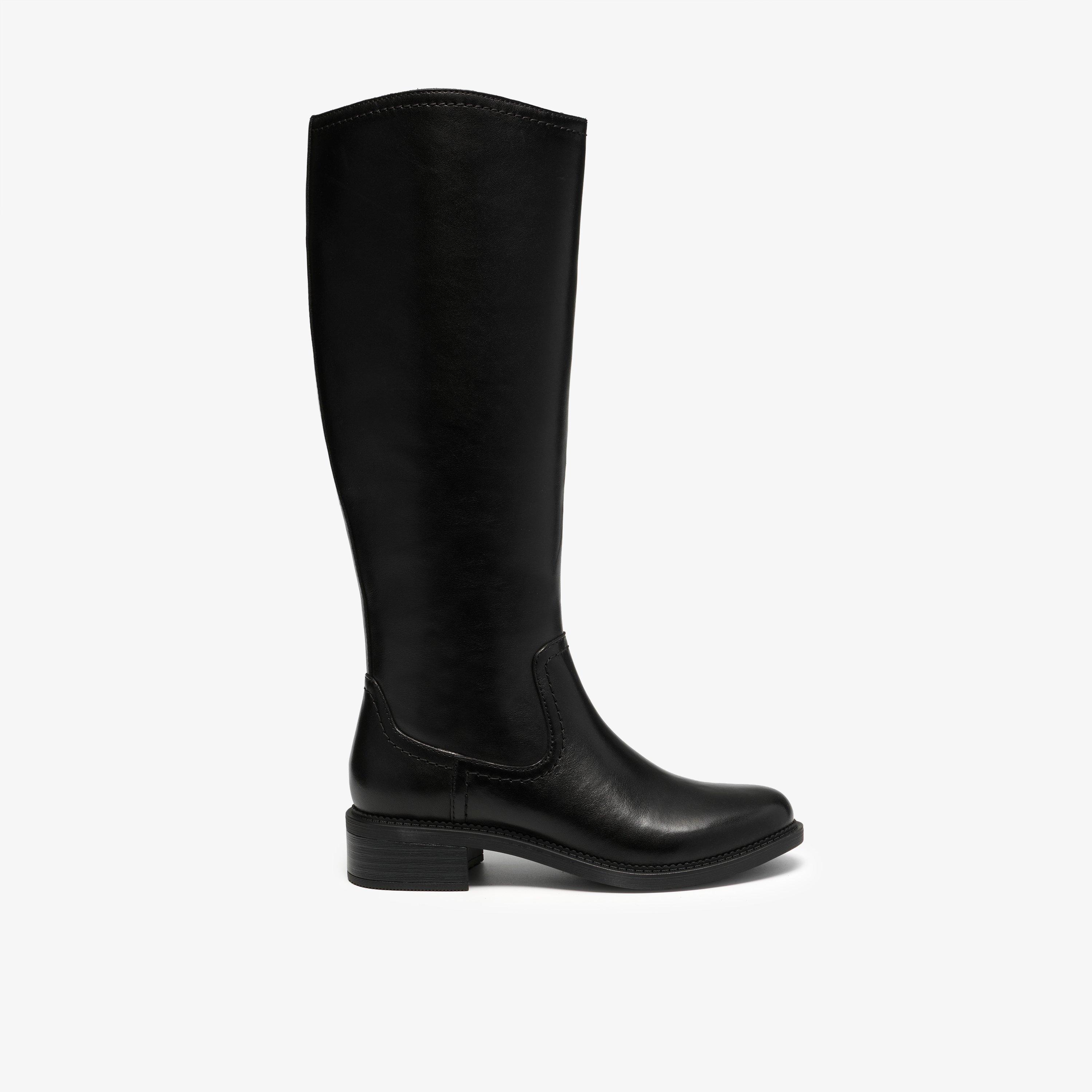 Maye Ride Black Leather Knee High Boots, view 1 of 6