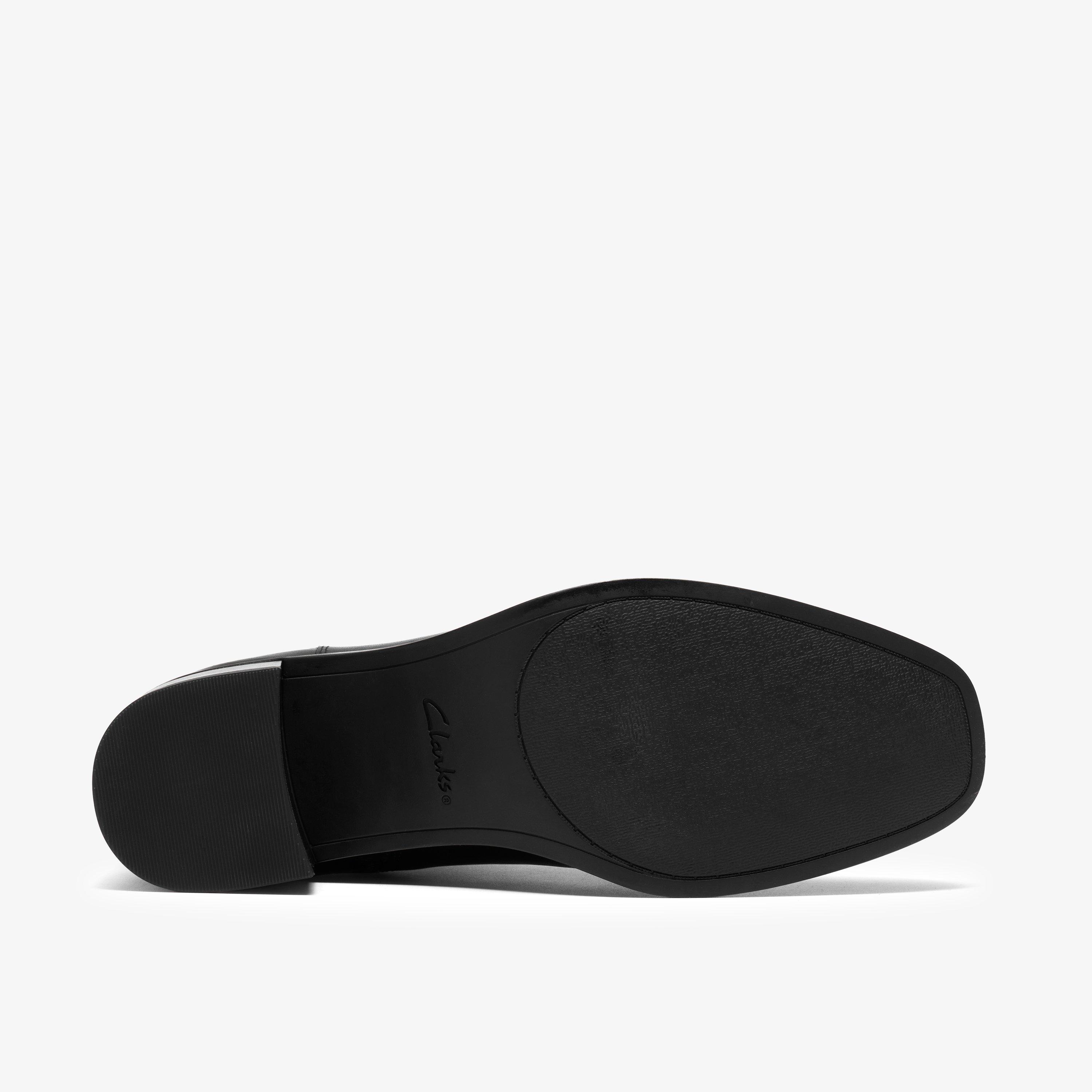 Wrenn Buckle Black Leather Ankle Boots, view 3 of 6